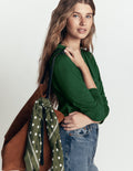 Supersoft Puff Sleeve Shirt-Hunter Green