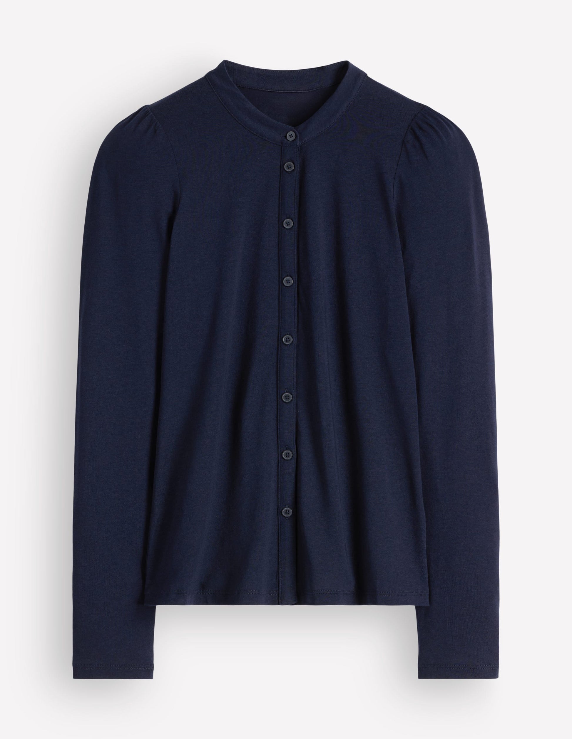 Supersoft Puff Sleeve Shirt-Navy-4