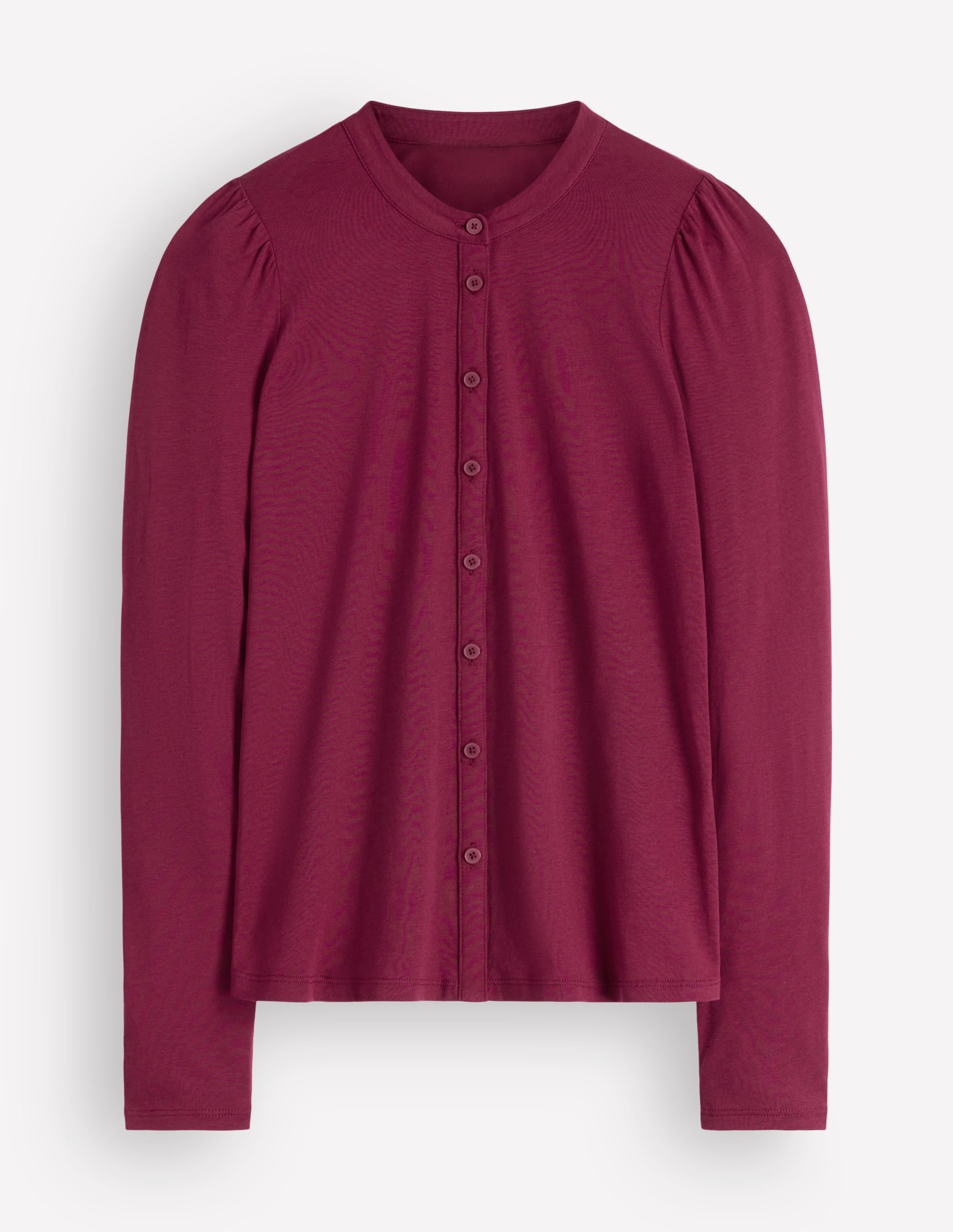 Supersoft Puff Sleeve Shirt-Beetroot Red - Image 5