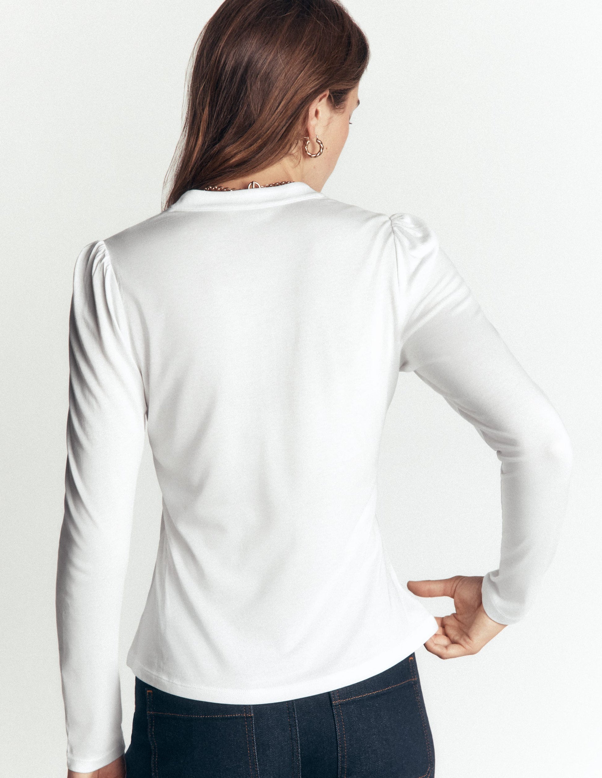 Supersoft Puff Sleeve Shirt-White-3