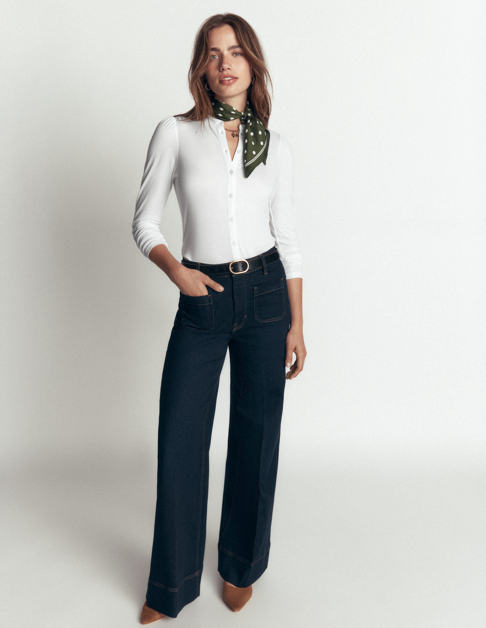 Supersoft Puff Sleeve Shirt-White - Image 4
