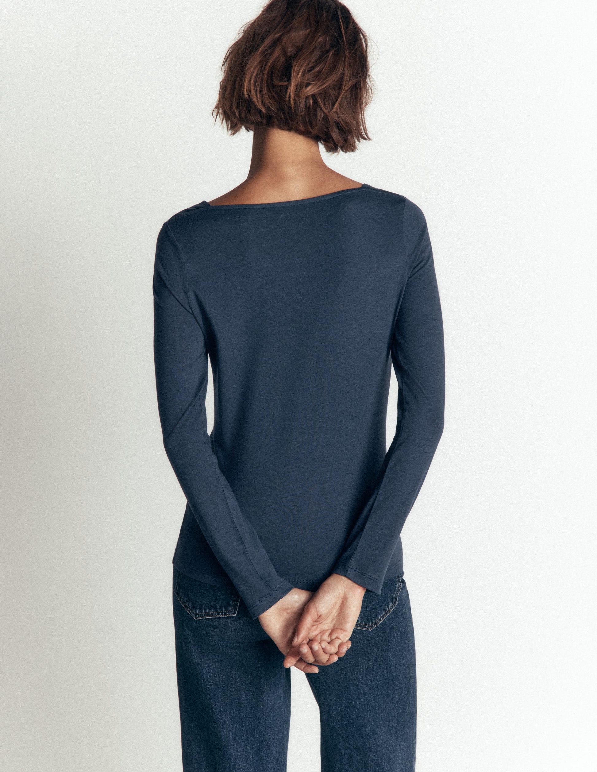 Square Neck Long Sleeve-Midnight Ocean-3