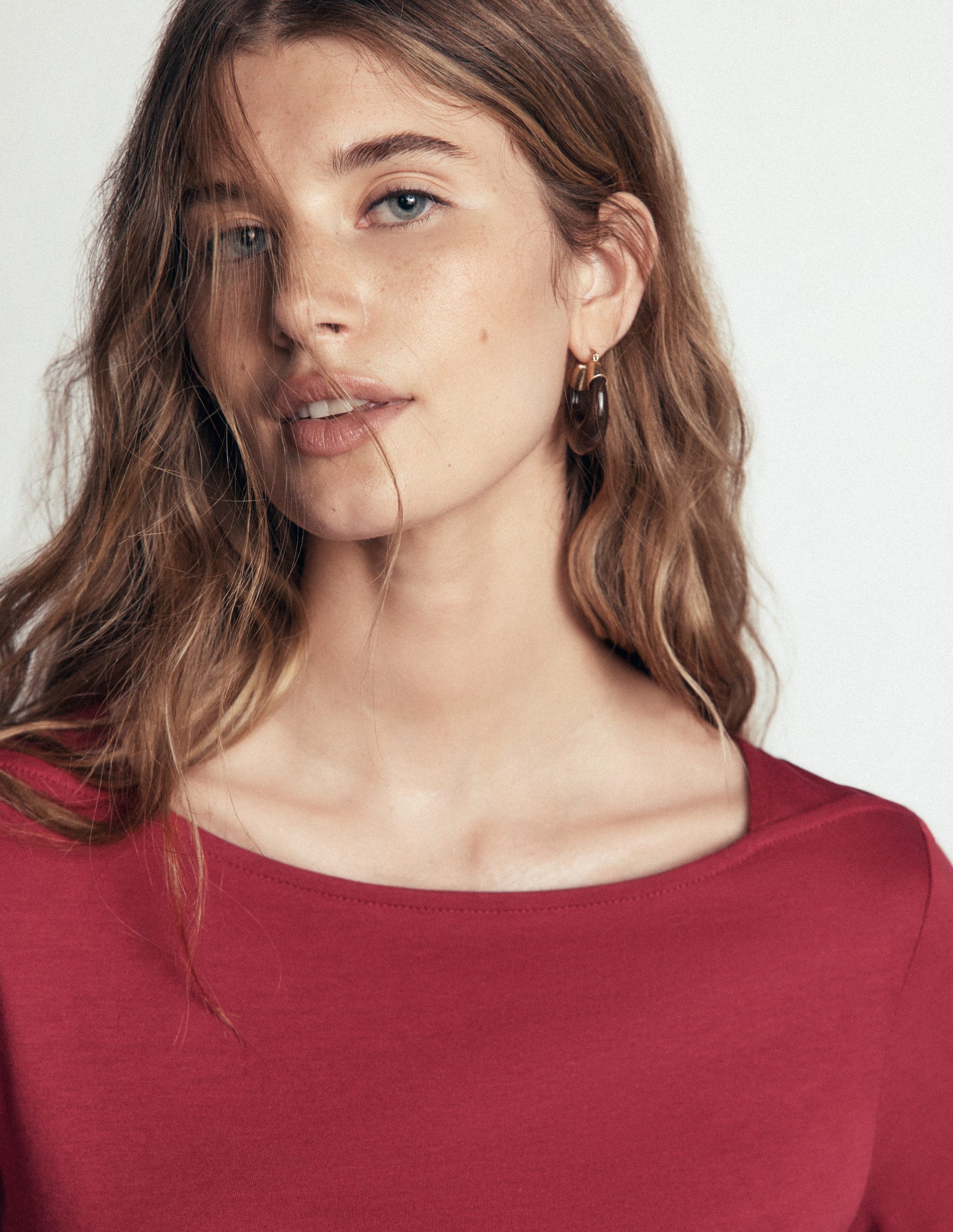 Square Neck Long Sleeve-Rich Chestnut-2