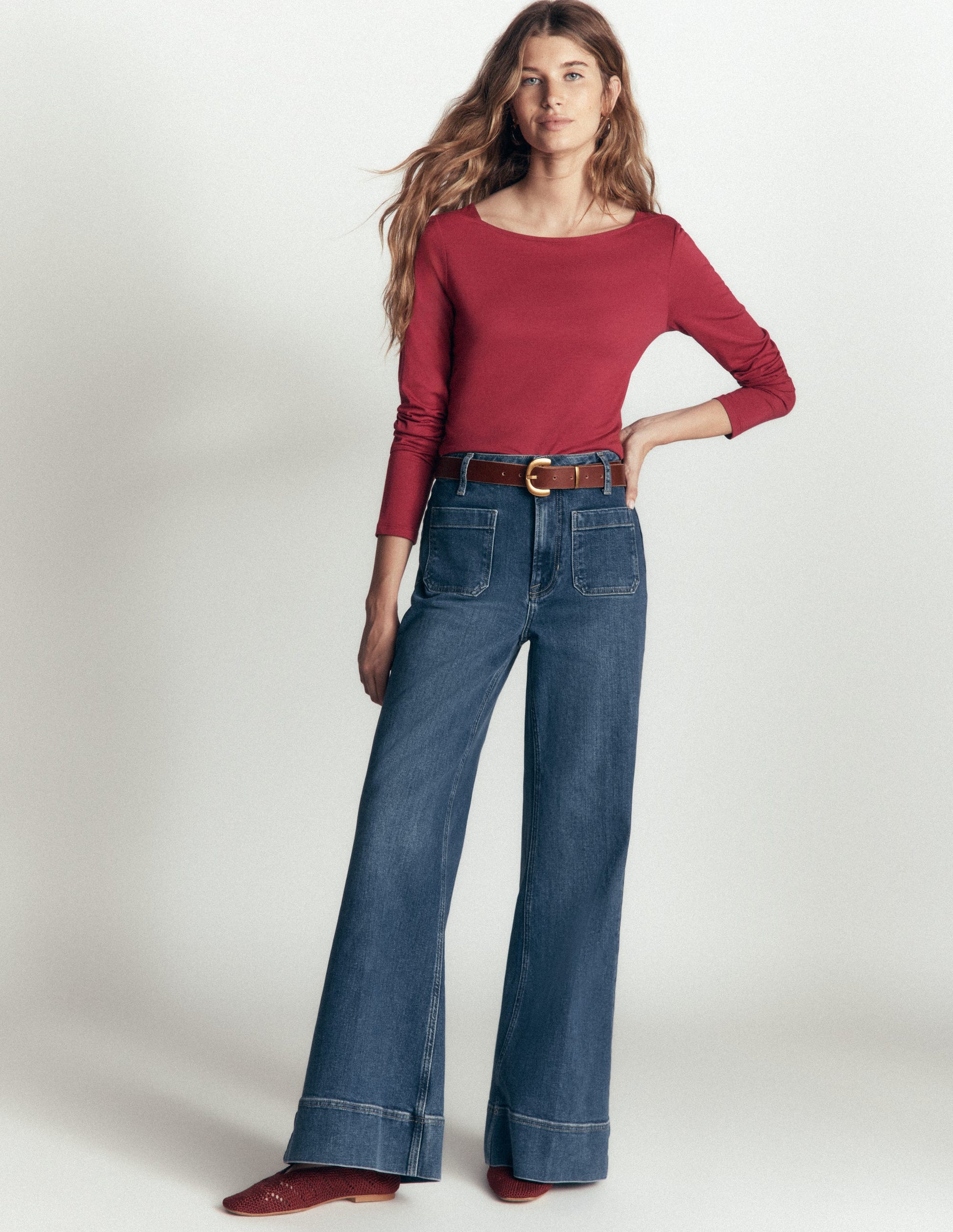 Square Neck Long Sleeve-Rich Chestnut-4