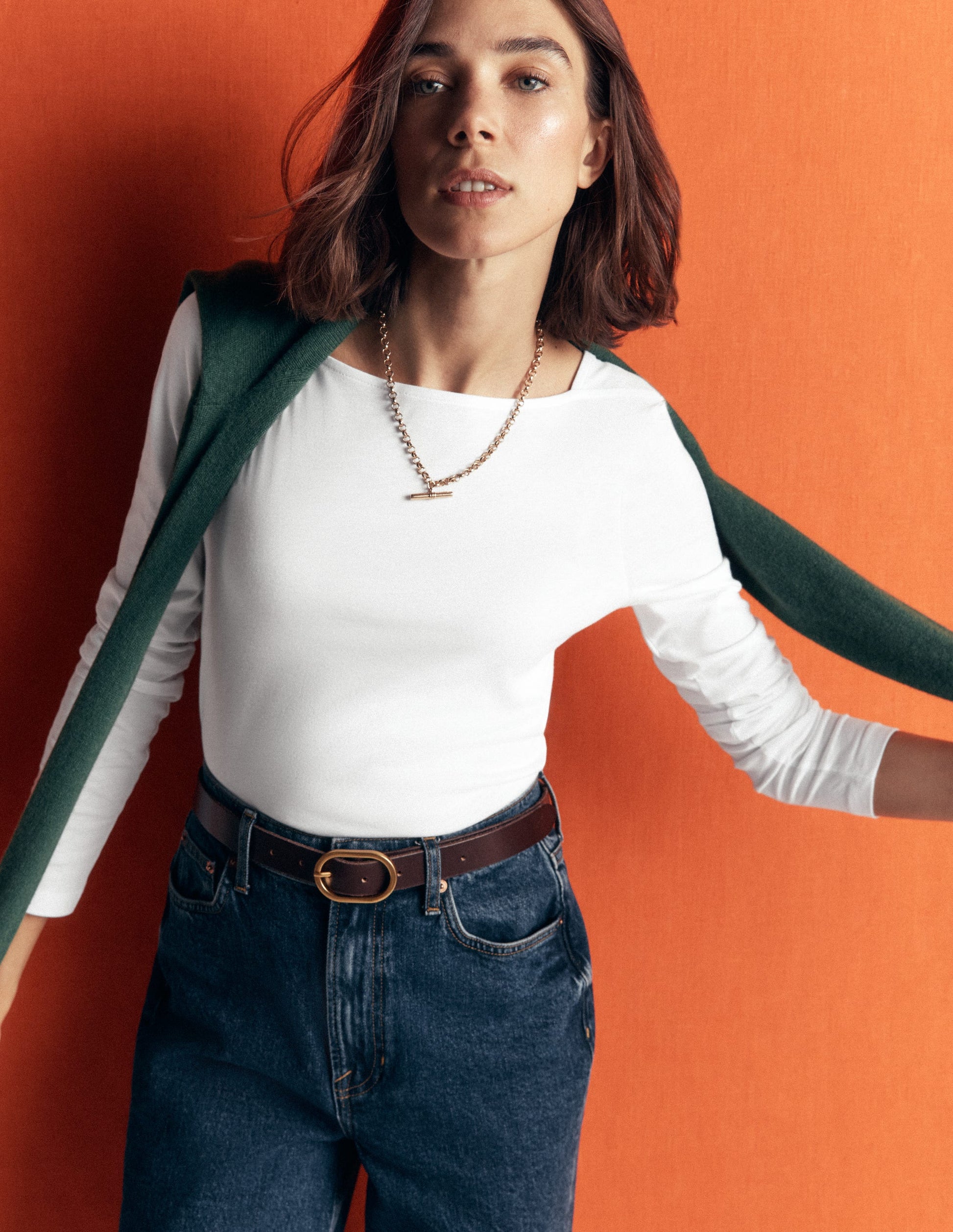 Square Neck Long Sleeve-White-4