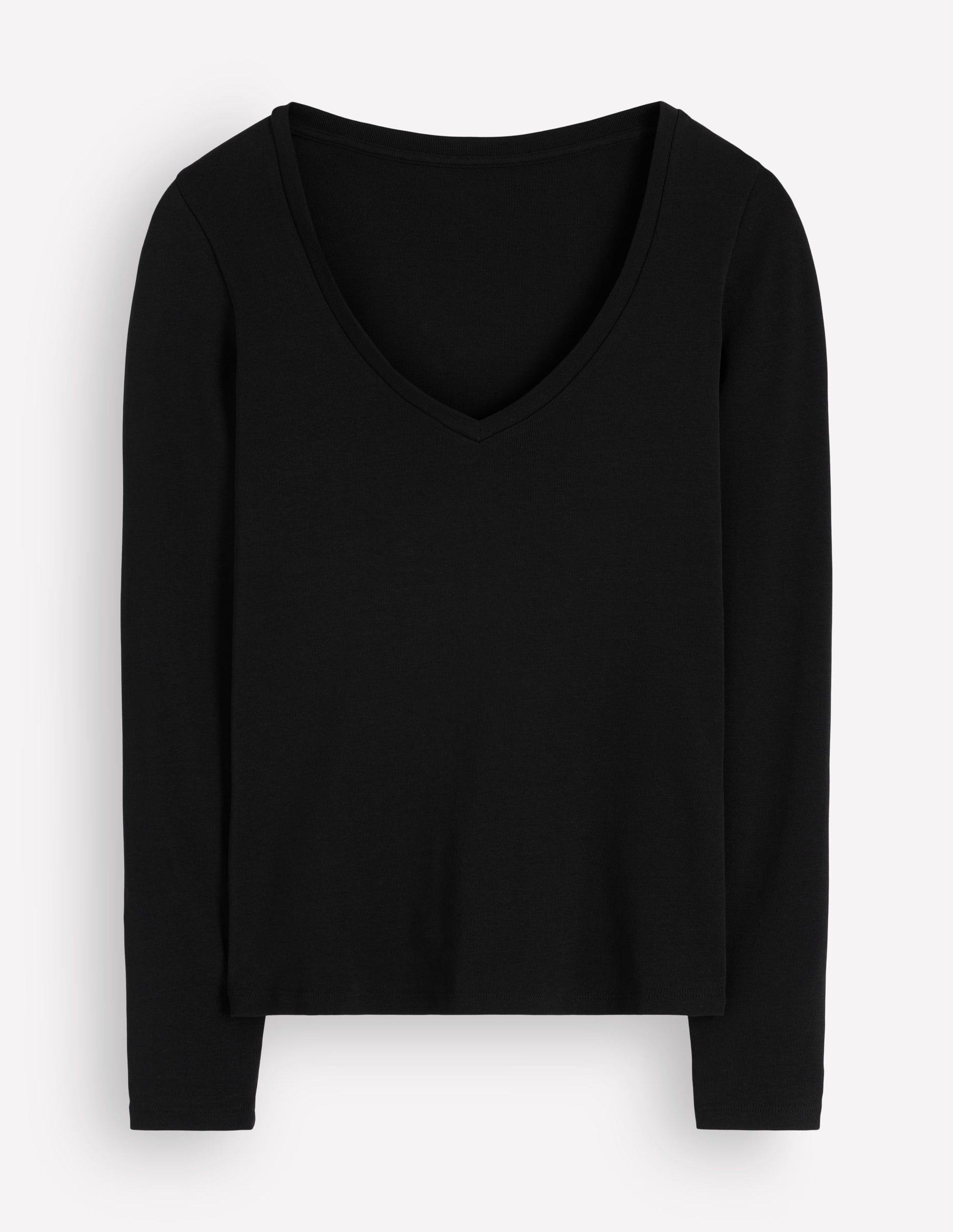 Annie Essential V Neck Top-Black-6