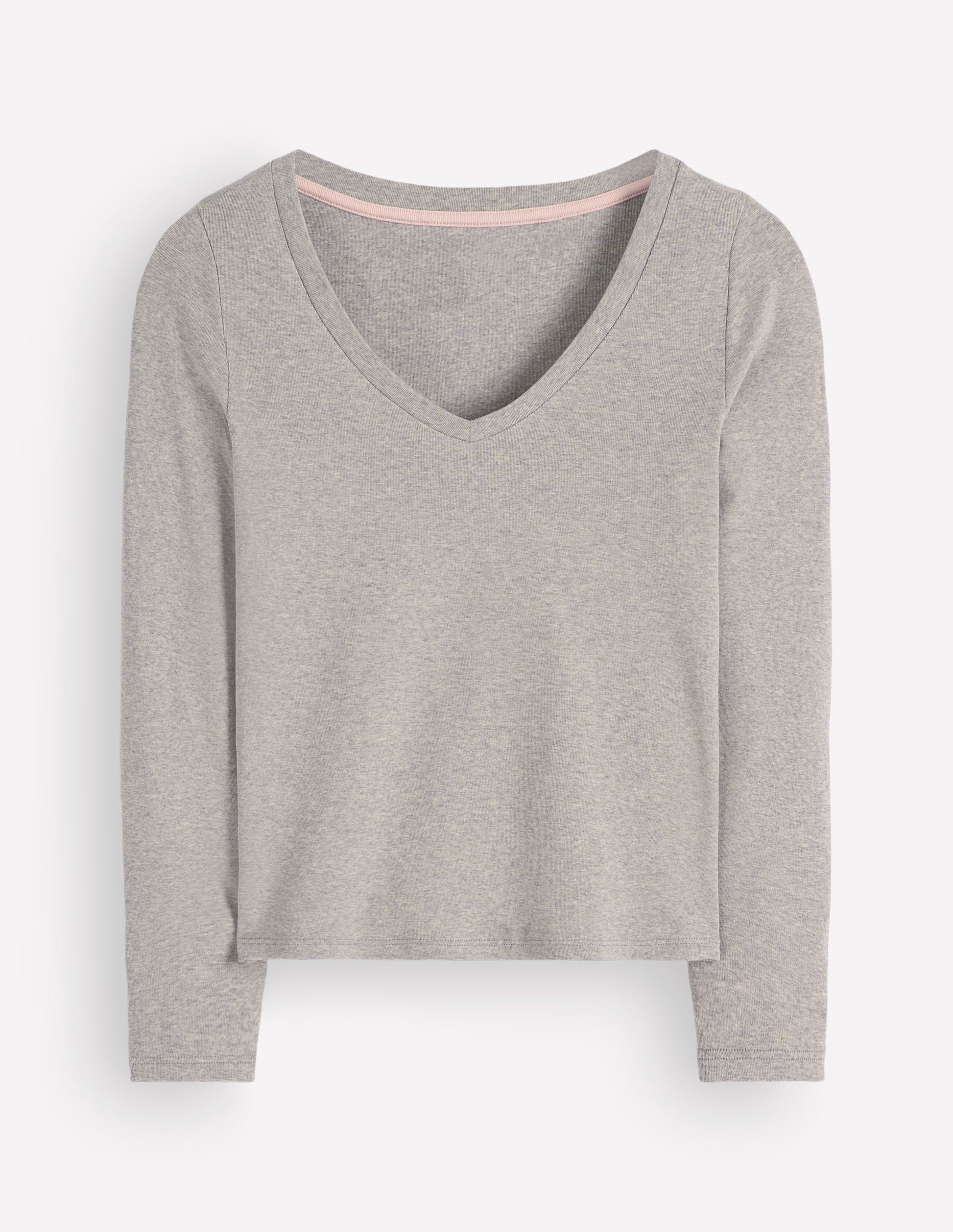 Annie Essential V Neck Top-Grey Marl-5