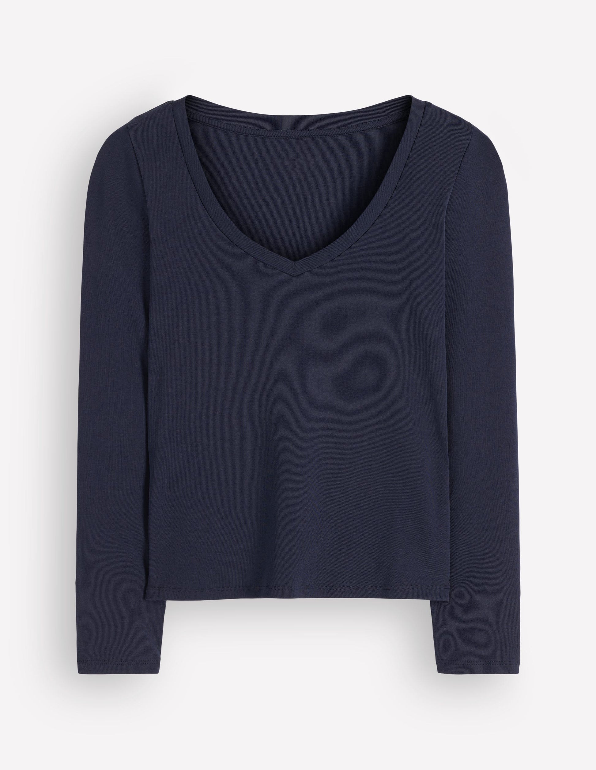 Annie Essential V Neck Top-Navy-5