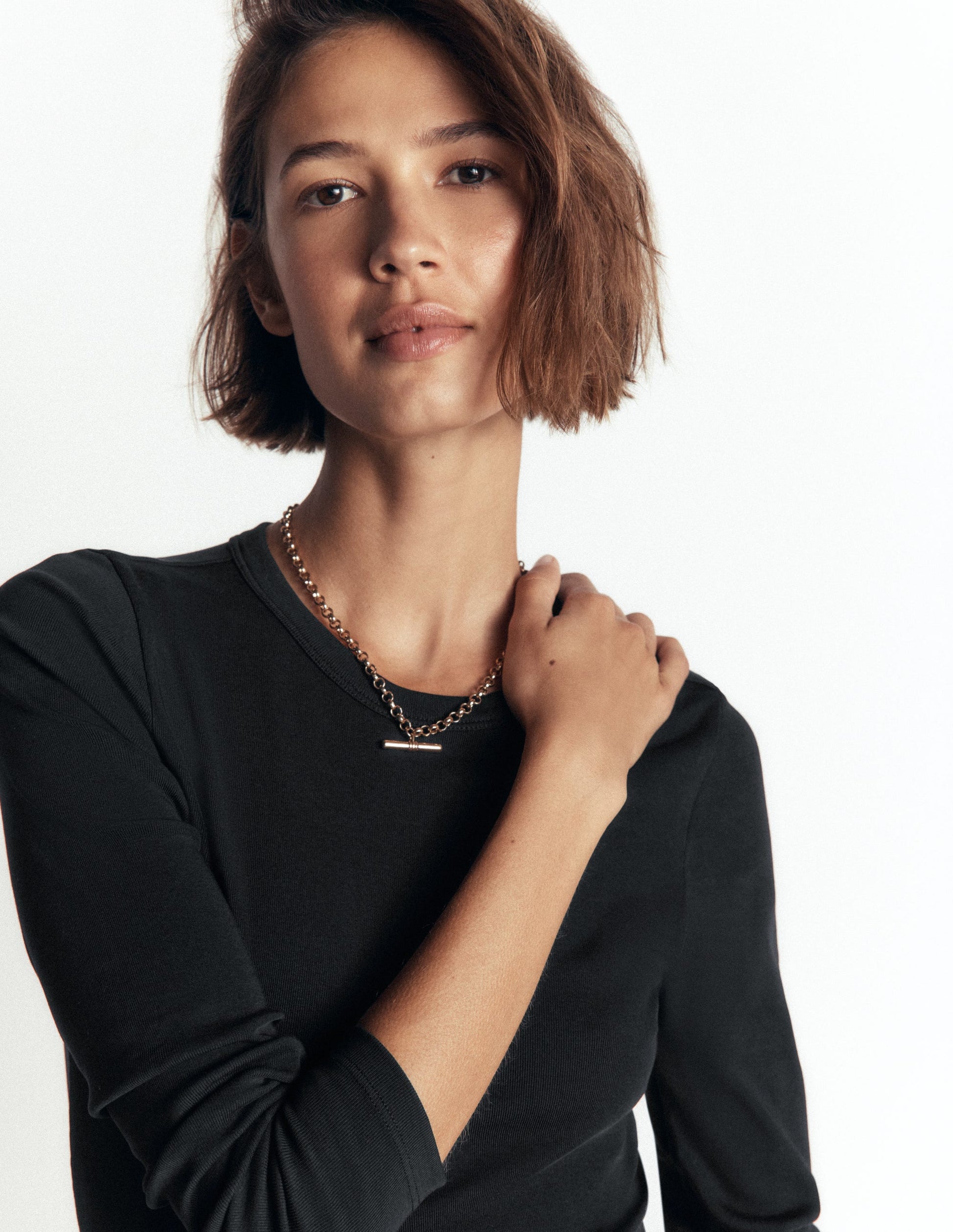 Annie Essential Crew Neck Top-Black-2