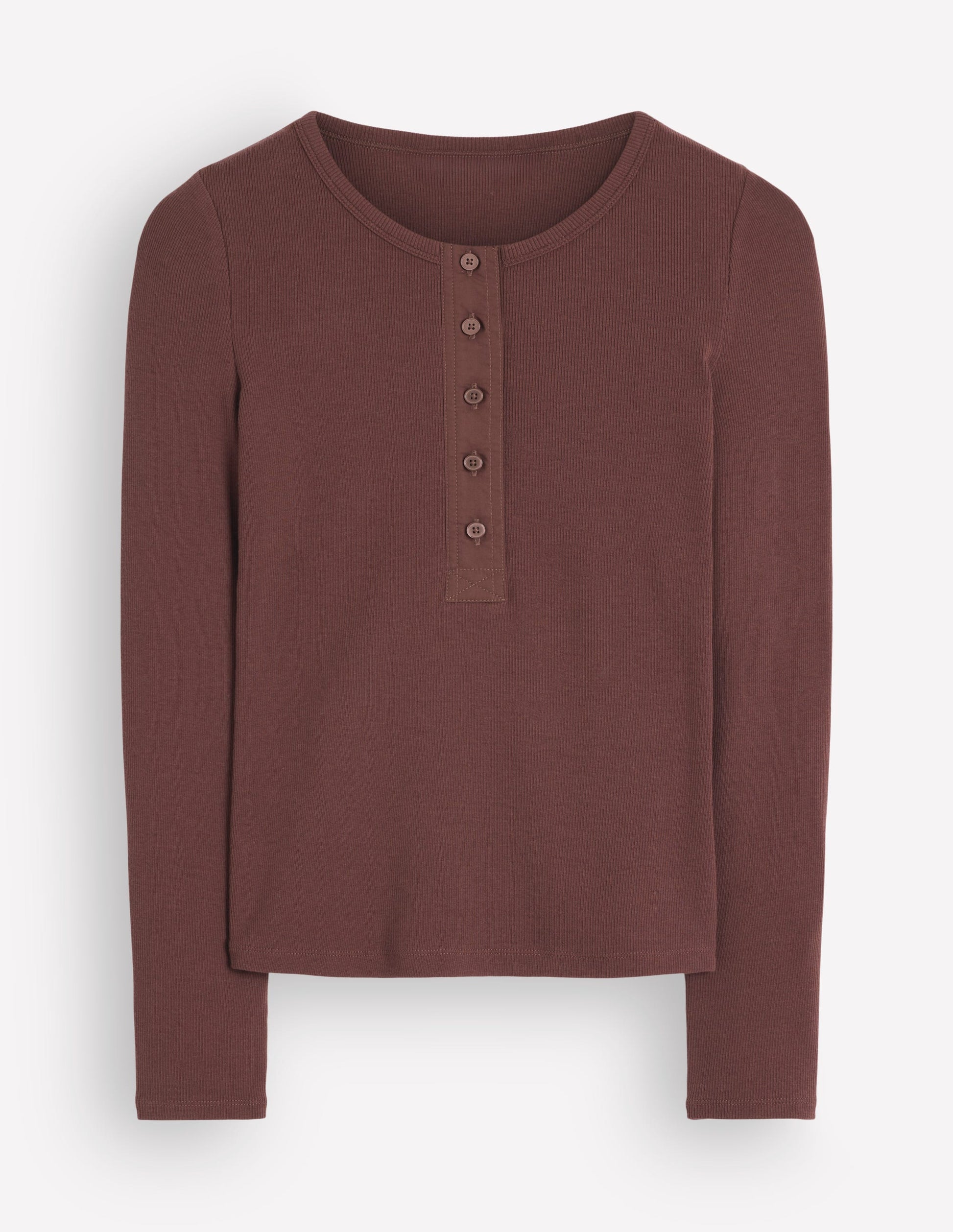 Ribbed Long Sleeve Henley-Fudgesickle-4