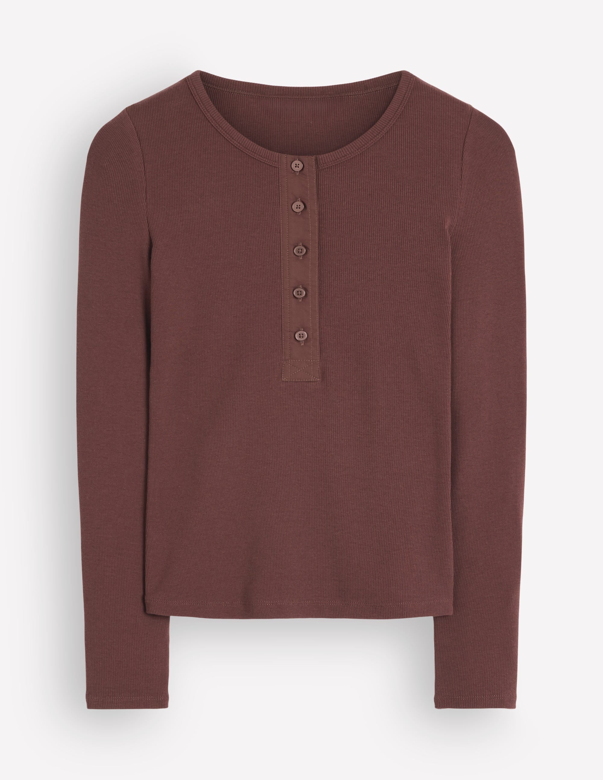 Ribbed Long Sleeve Henley-Fudgesickle - Image 4