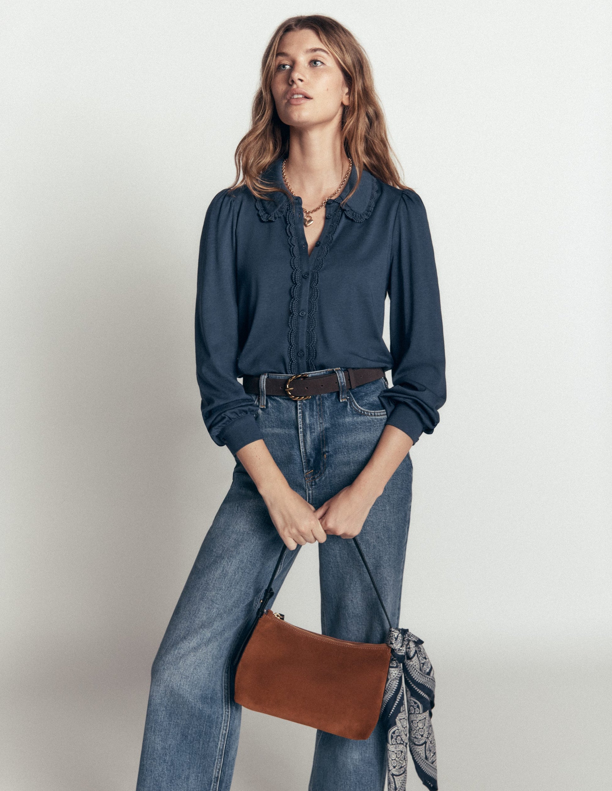 Lace Frill Blouse-Moonlit Ocean-5