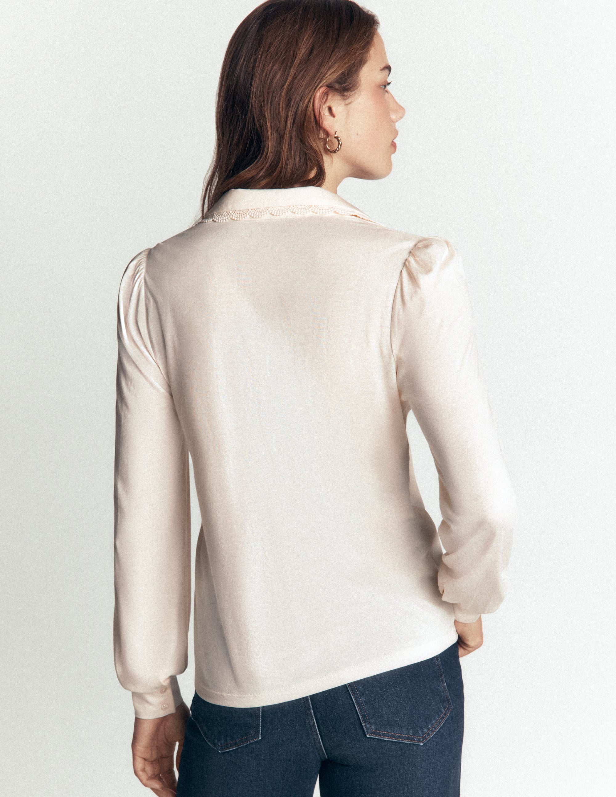 Lace Frill Blouse - Ivory | Boden USA