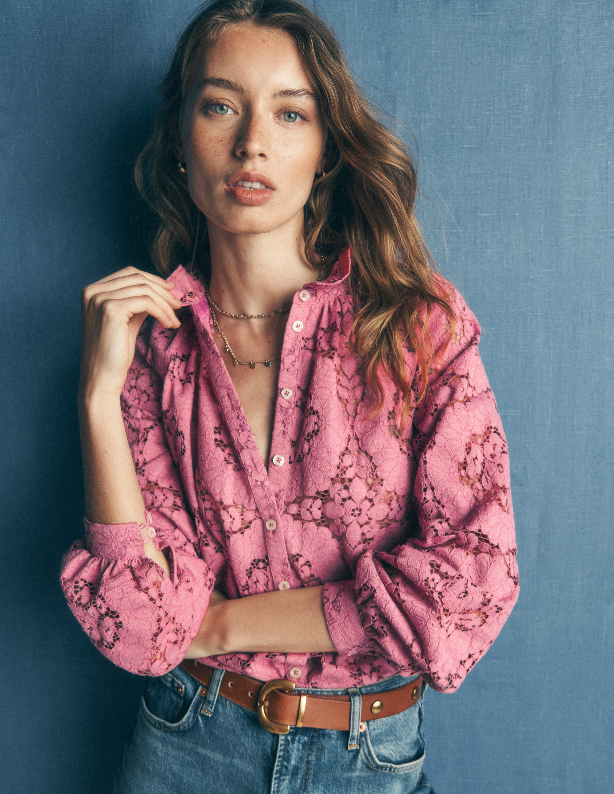 Penelope Viscose Top-Bright Rouge, Enchanted Peony