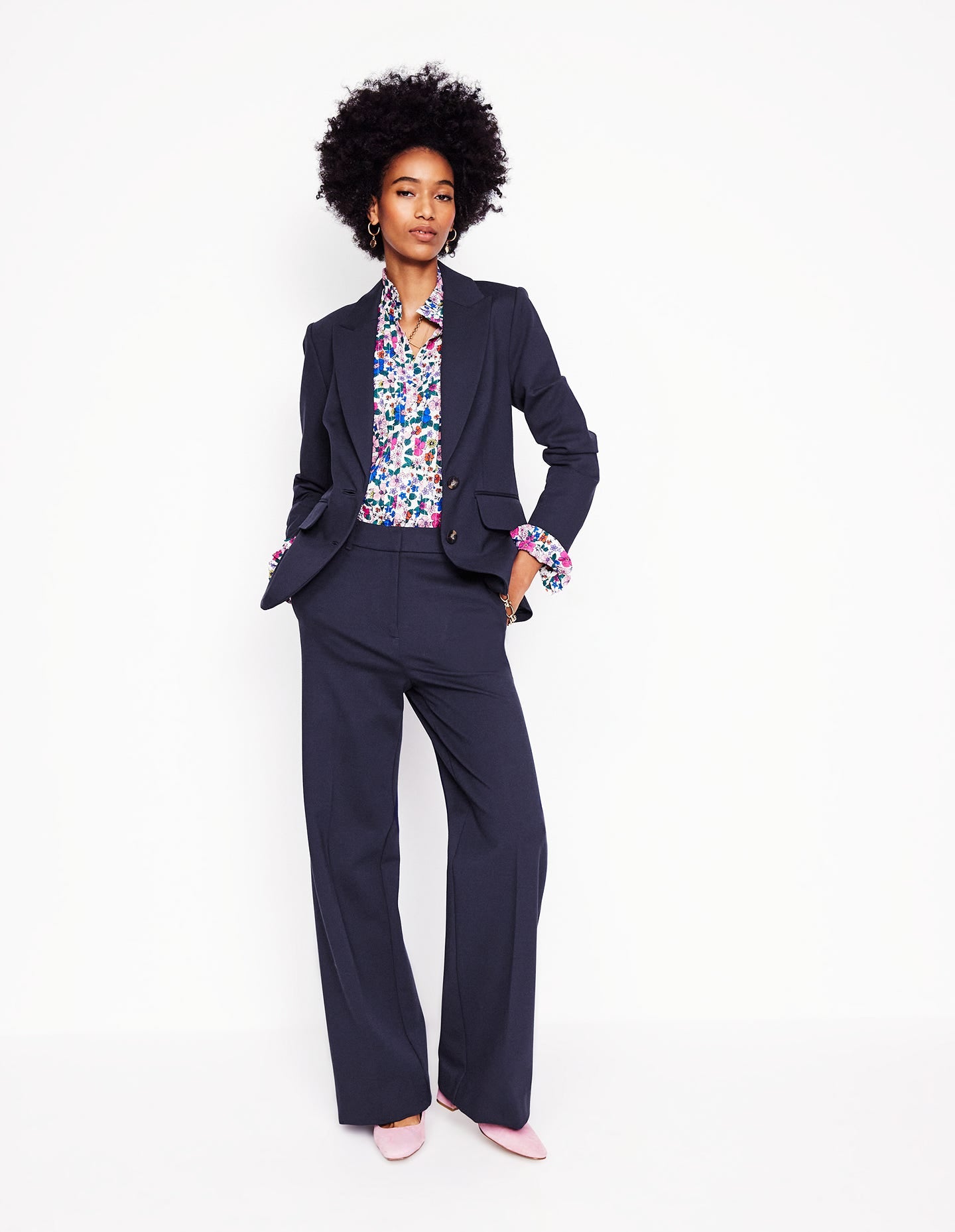 Marylebone Ponte Blazer-Navy-1