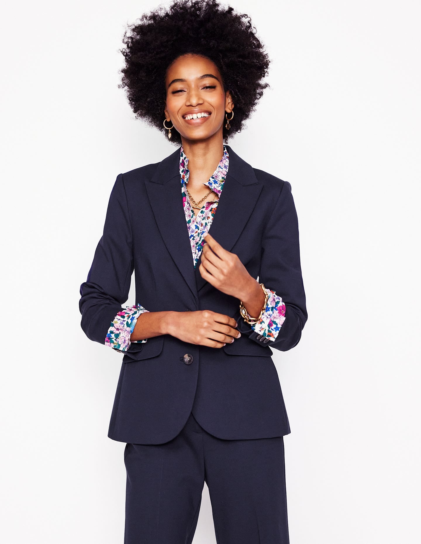Marylebone Ponte Blazer-Navy-3