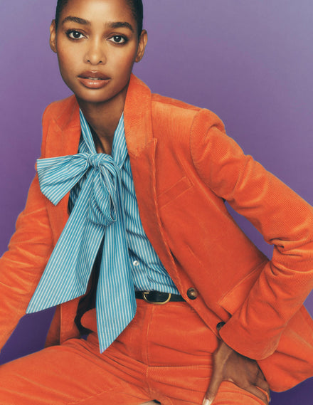 Stamford Cord Blazer-Spiced Ginger
