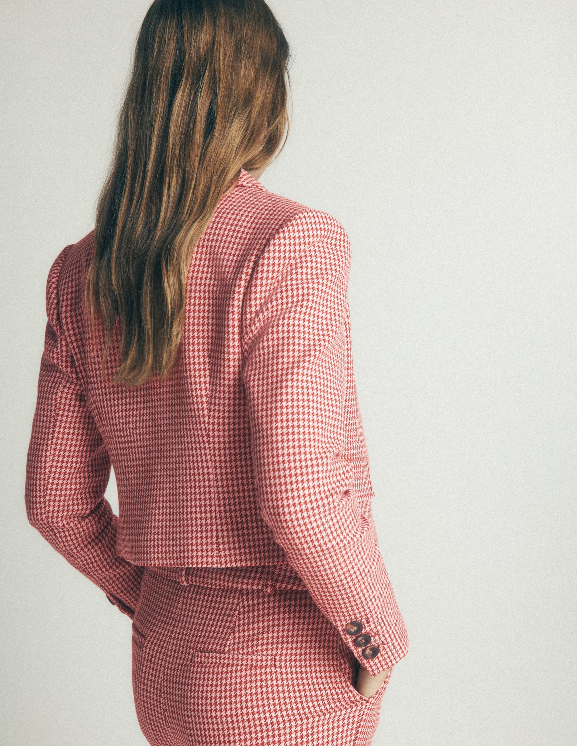 Dartmouth Cotton Blazer-Pink and Brown Puppytooth-4