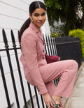 Dartmouth Cotton Blazer-Pink and Brown Puppytooth