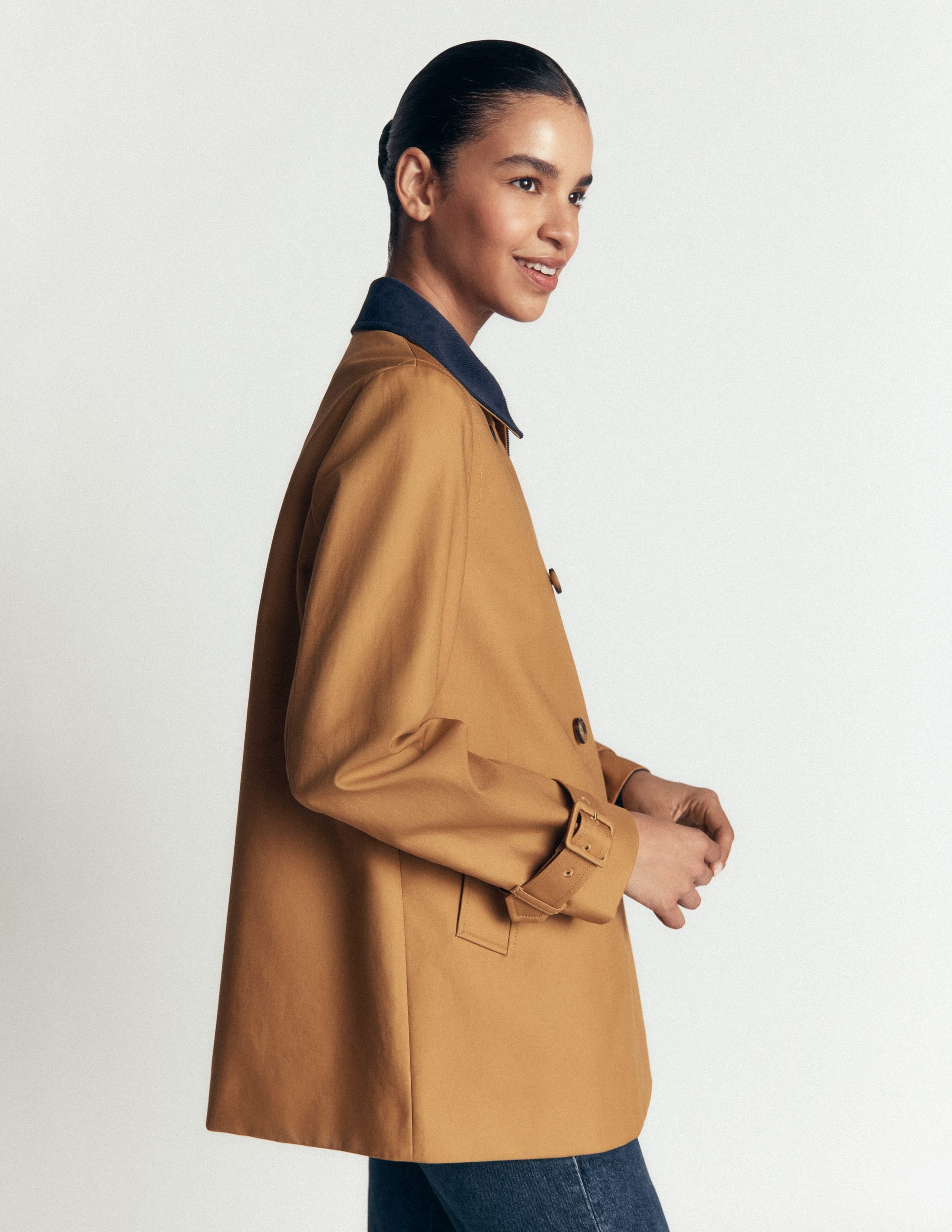 Swing Box Short Trench-Camel - Image 5