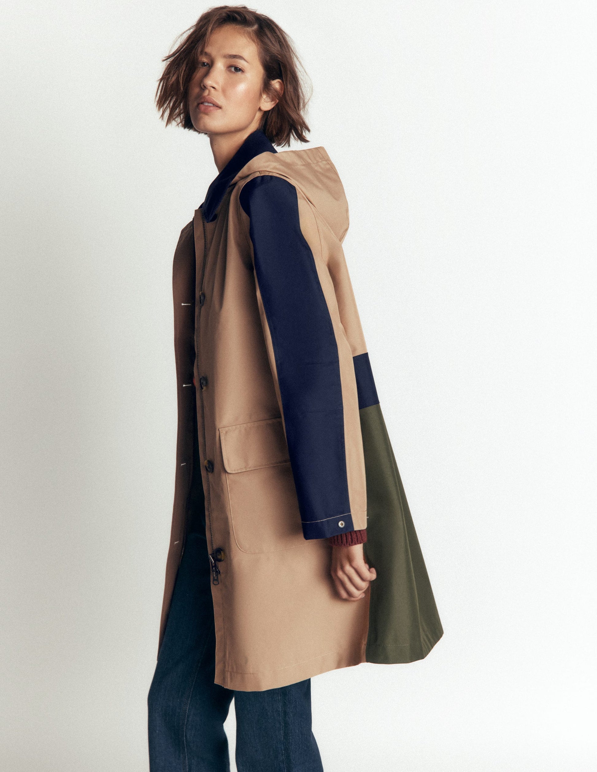 Colour block Raincoat-Amphora-4