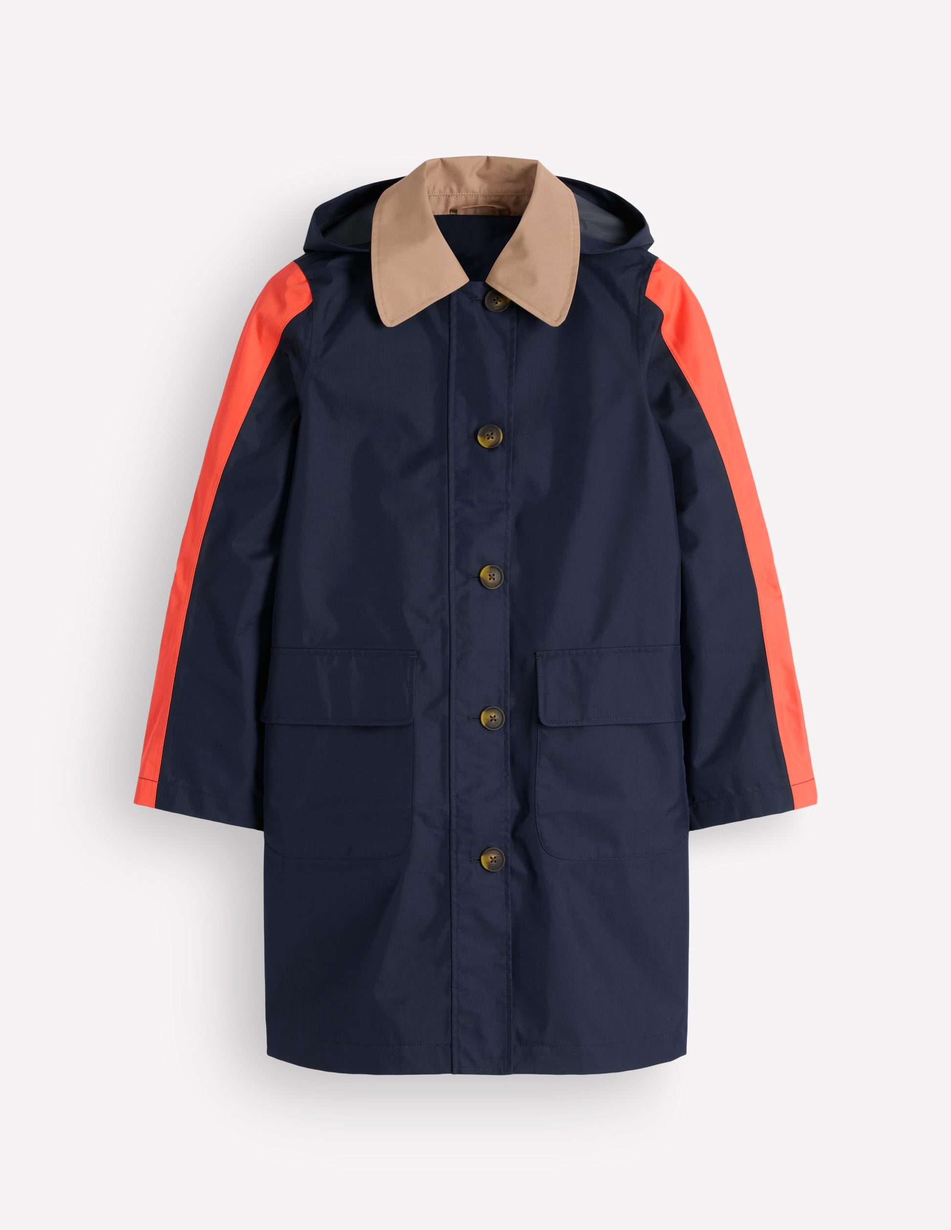 Colour block Raincoat-Navy-7