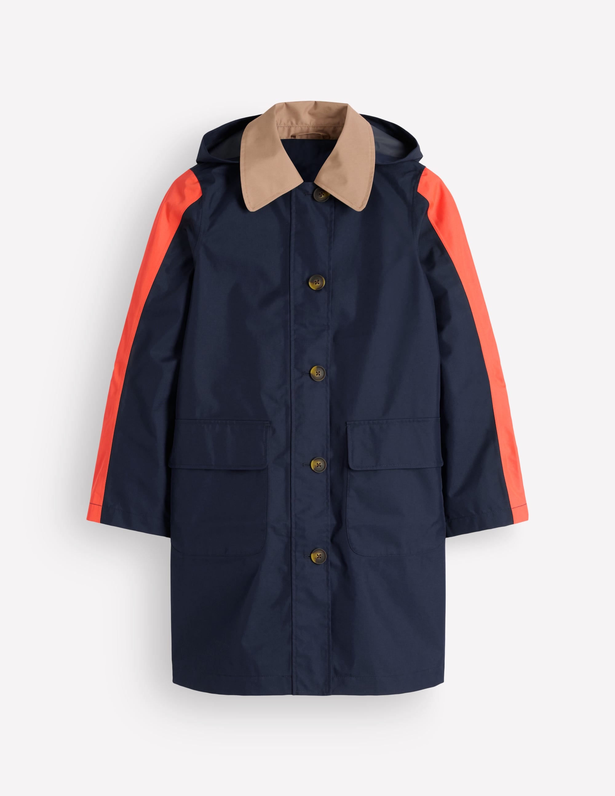 Colour block Raincoat-Navy - Image 7