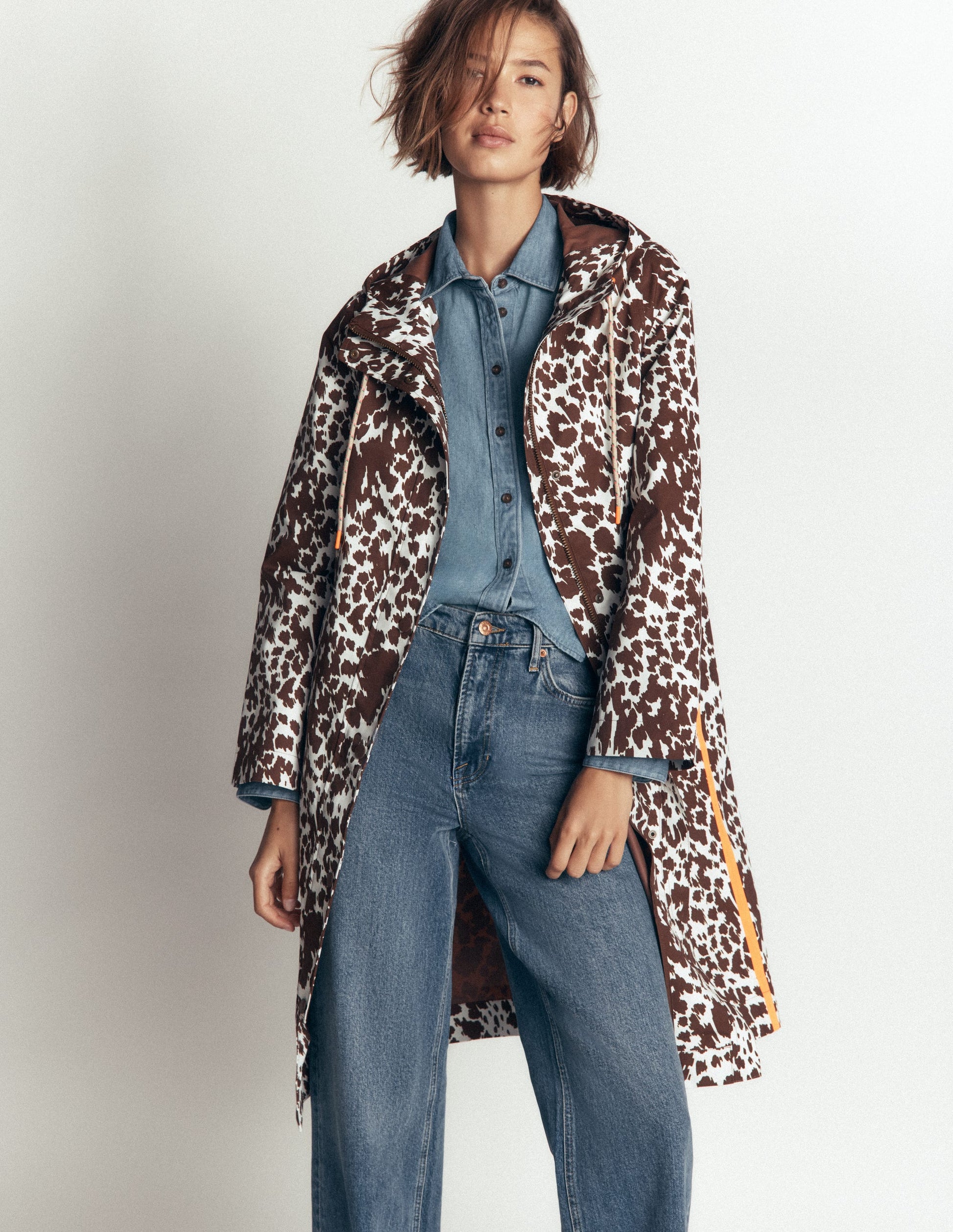 Longline Raincoat-Cow Fields-1