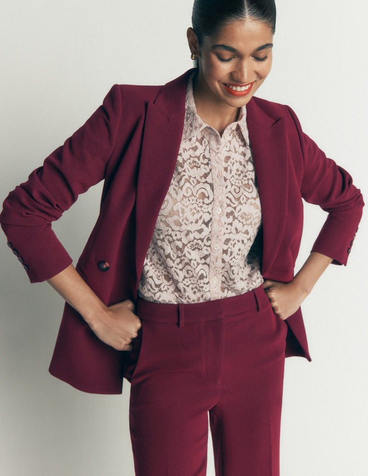 Double Breasted Blazer-Deep Wisteria