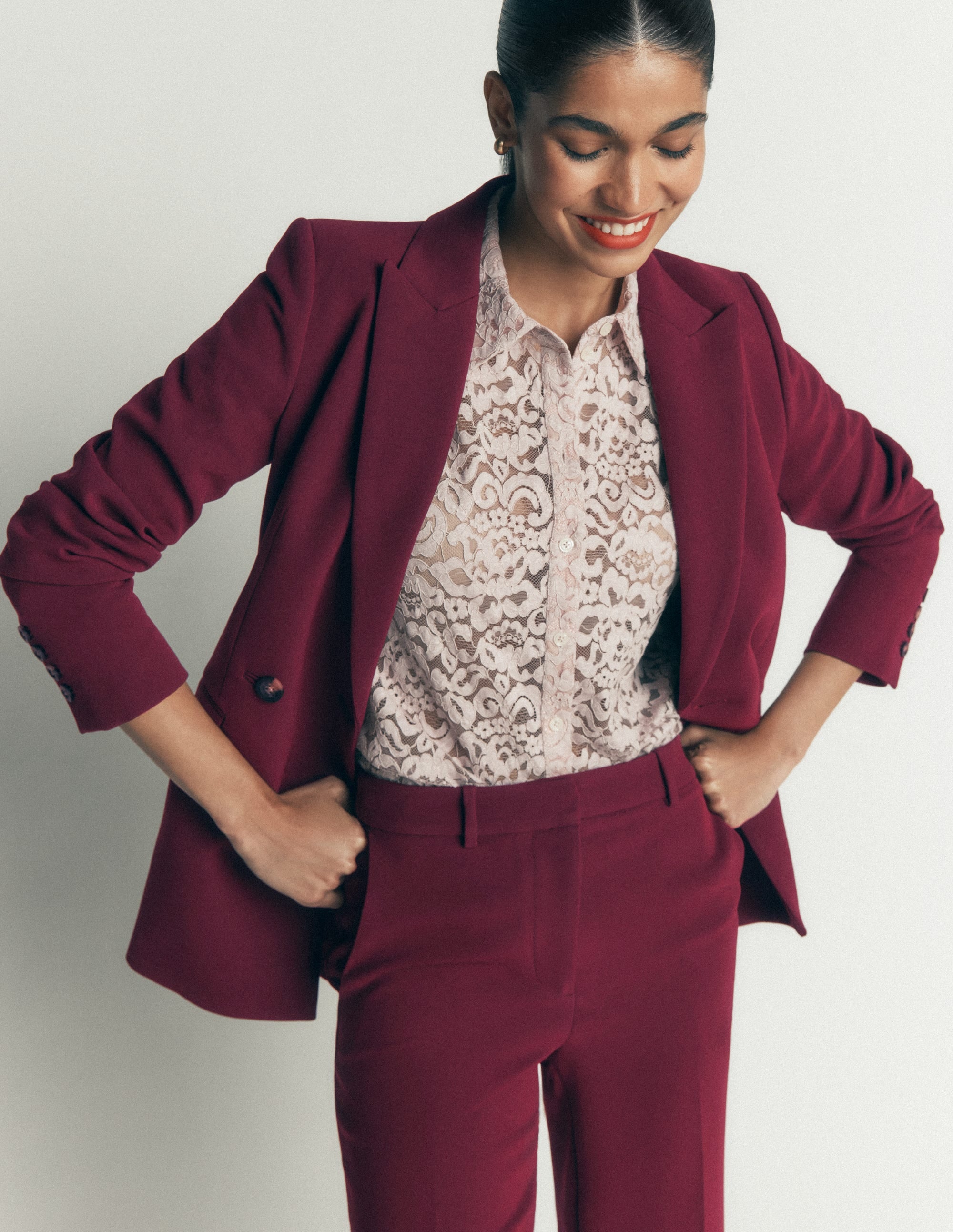 Double Breasted Blazer-Deep Wisteria - Image 2