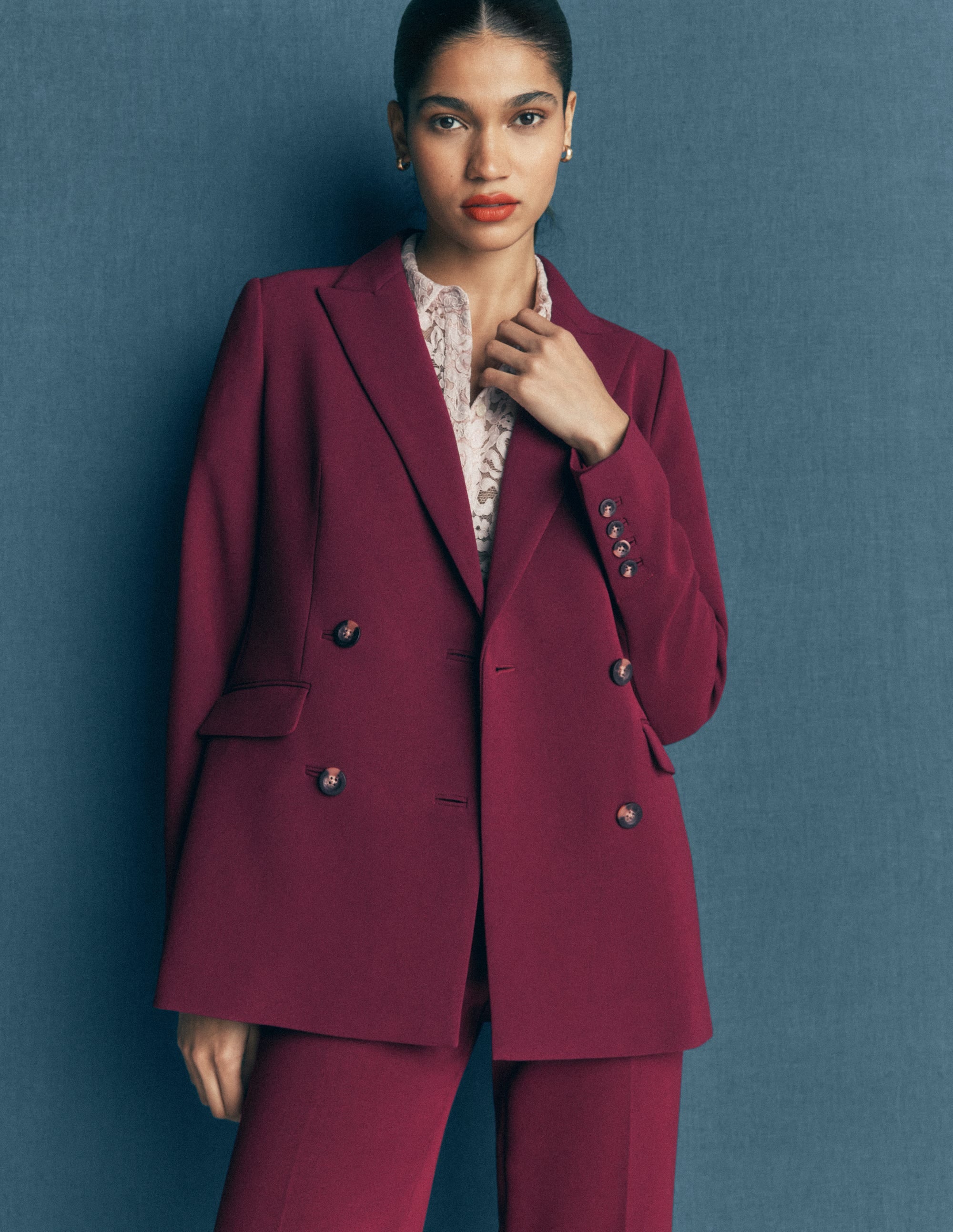 Double Breasted Blazer-Deep Wisteria - Image 4