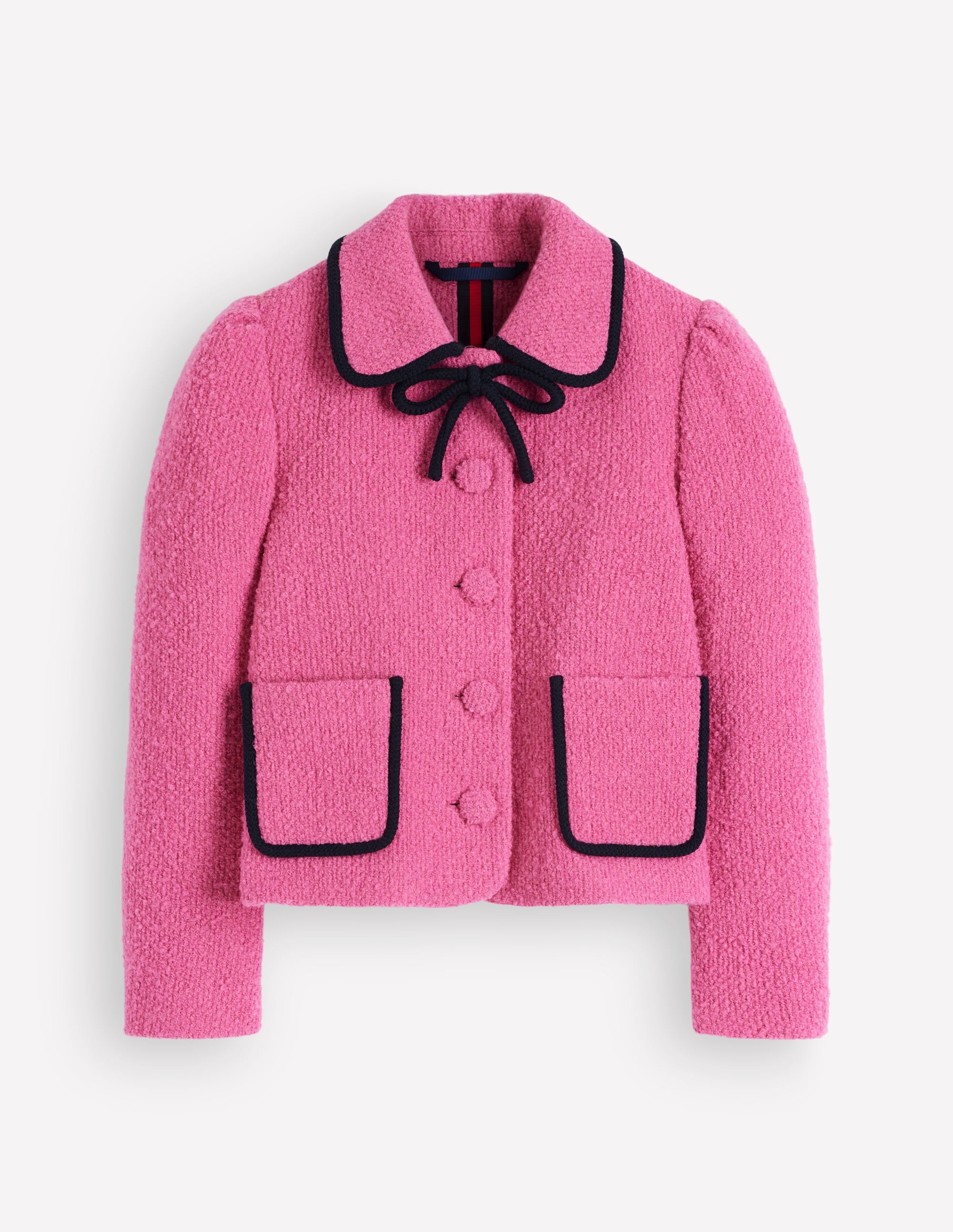 Branscombe Wool Bow Jacket-Pink Solid - Image 7