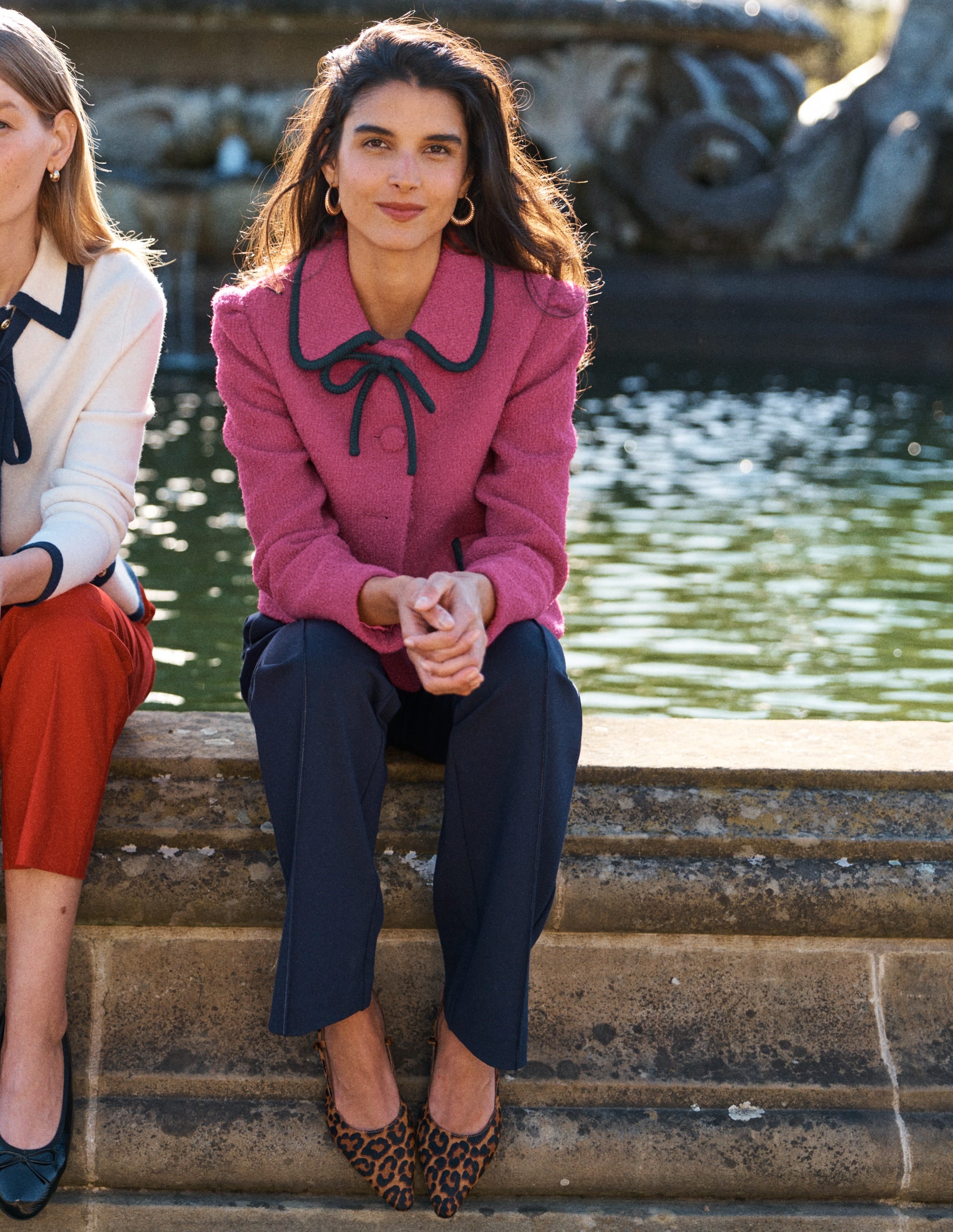 Branscombe Wool Bow Jacket-Pink Solid - Image 6