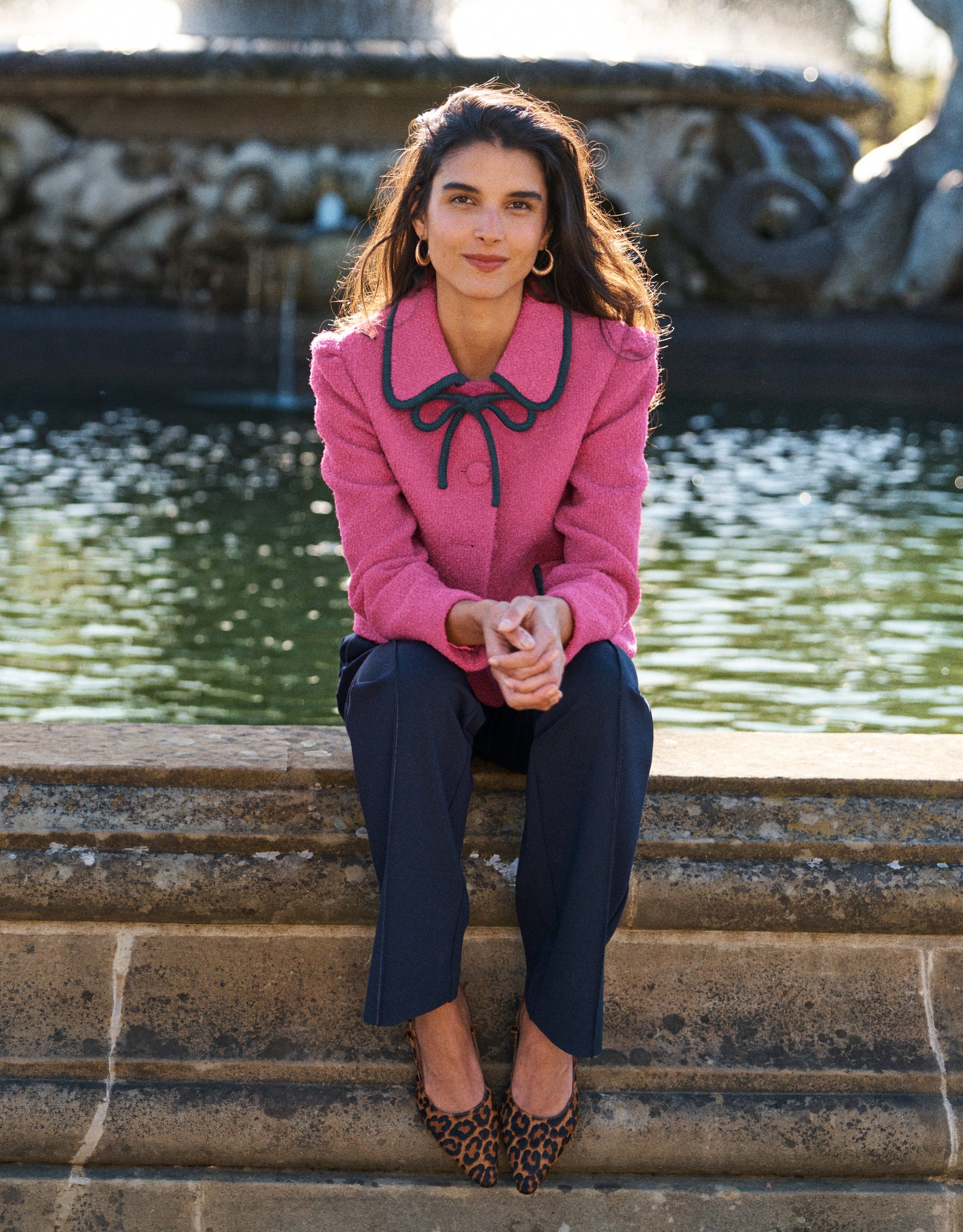Branscombe Bow Jacket-Pink Solid-1