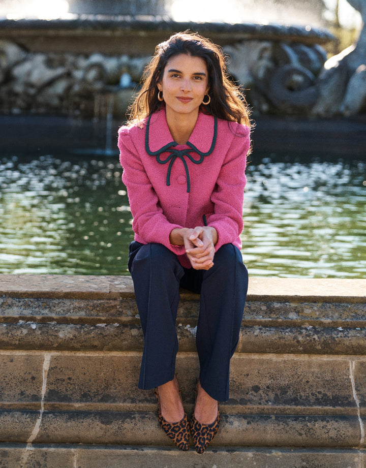 Branscombe Bow Jacket-Pink Solid