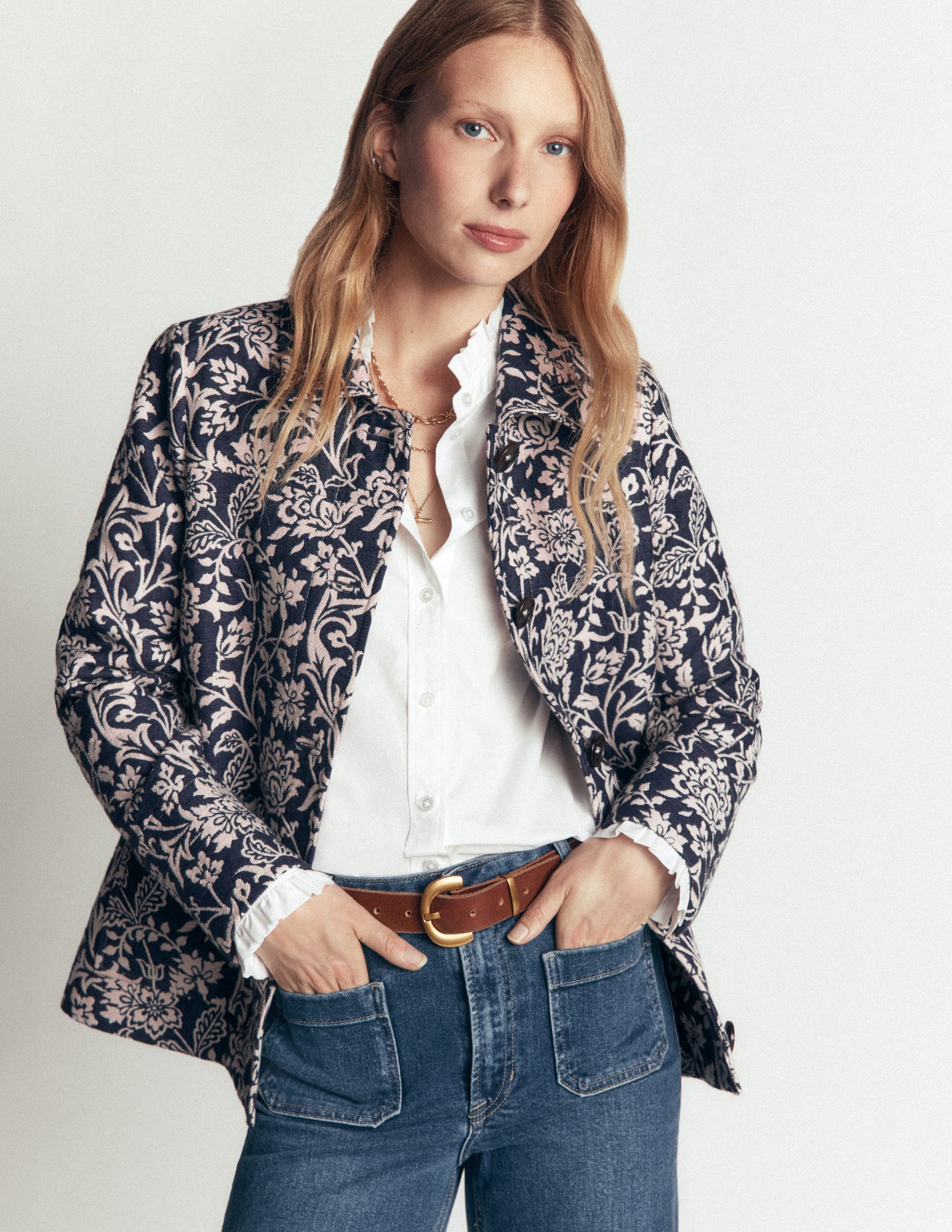Fife Jacquard Chore Jacket-Navy-3