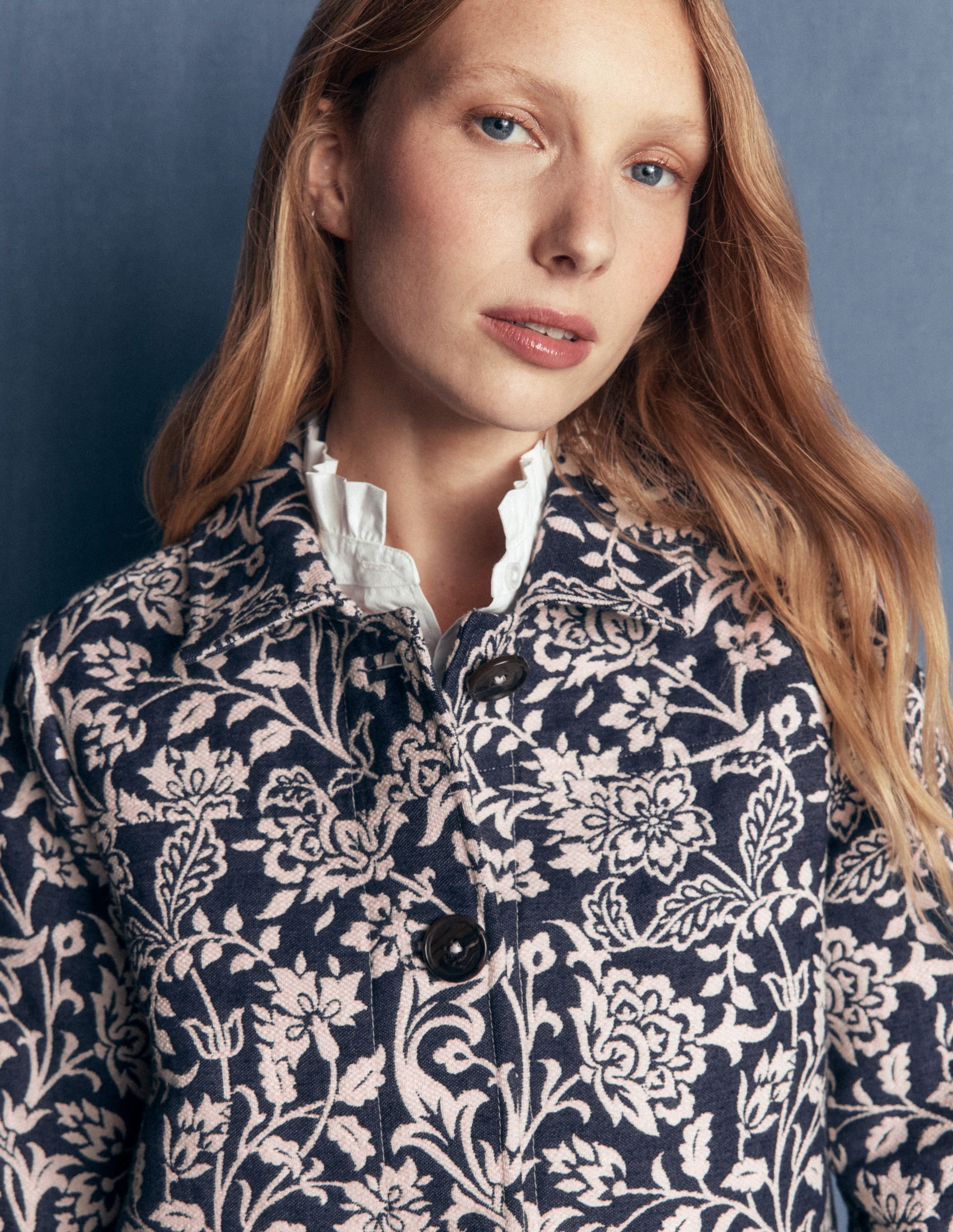 Fife Jacquard Chore Jacket-Navy - Image 3