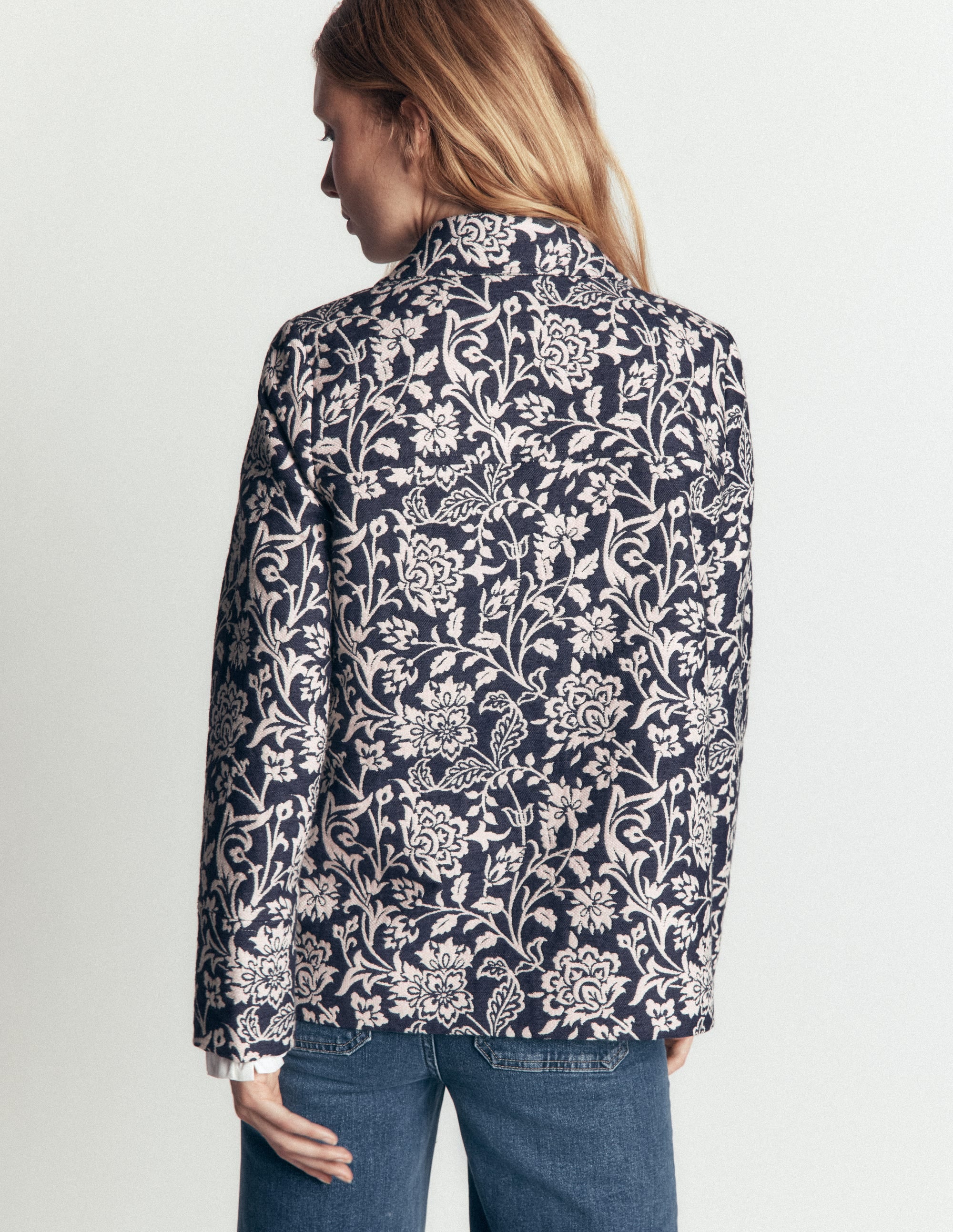 Fife Jacquard Chore Jacket-Navy - Image 4