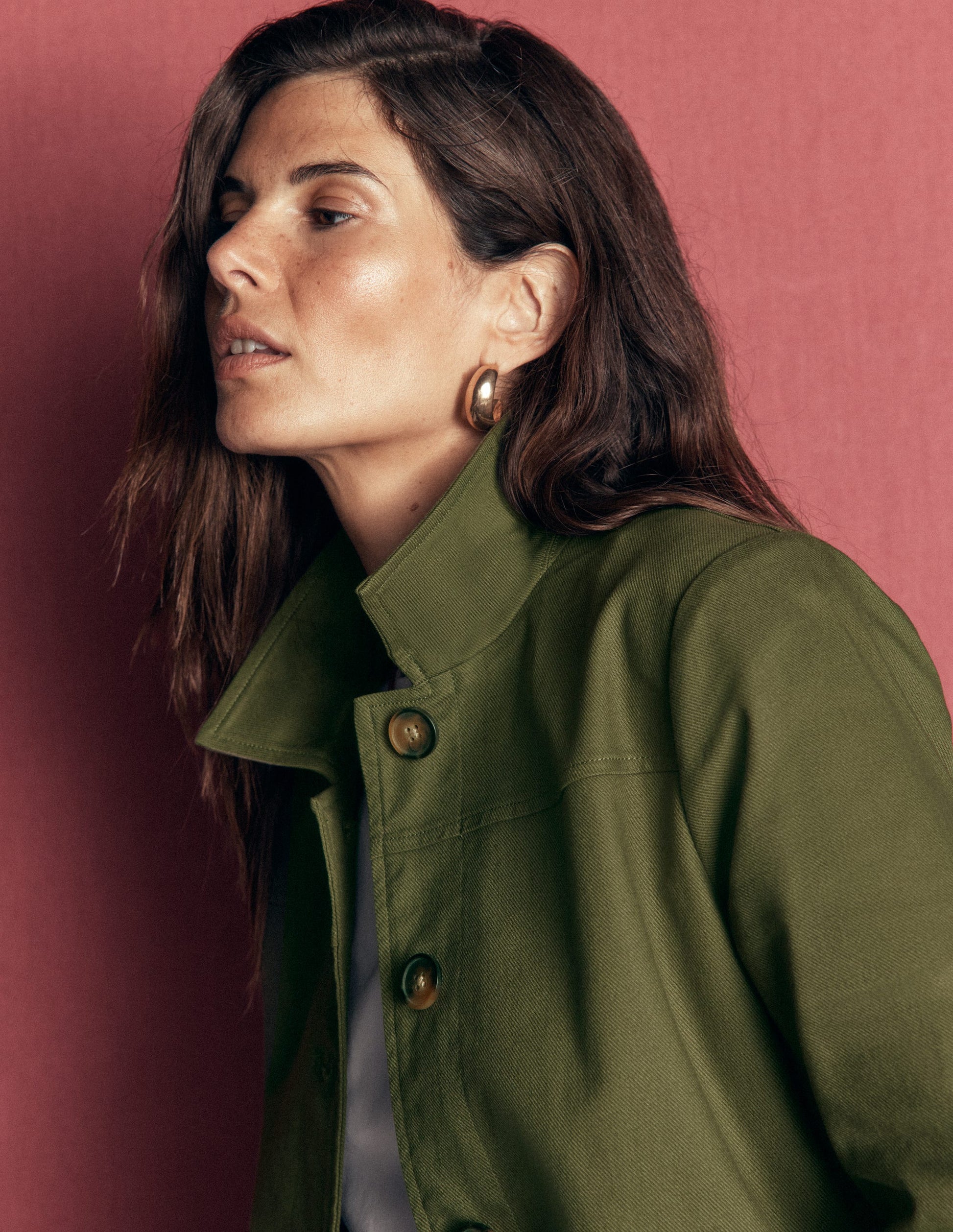Fife Cotton Chore Jacket-Khaki Embellished-2