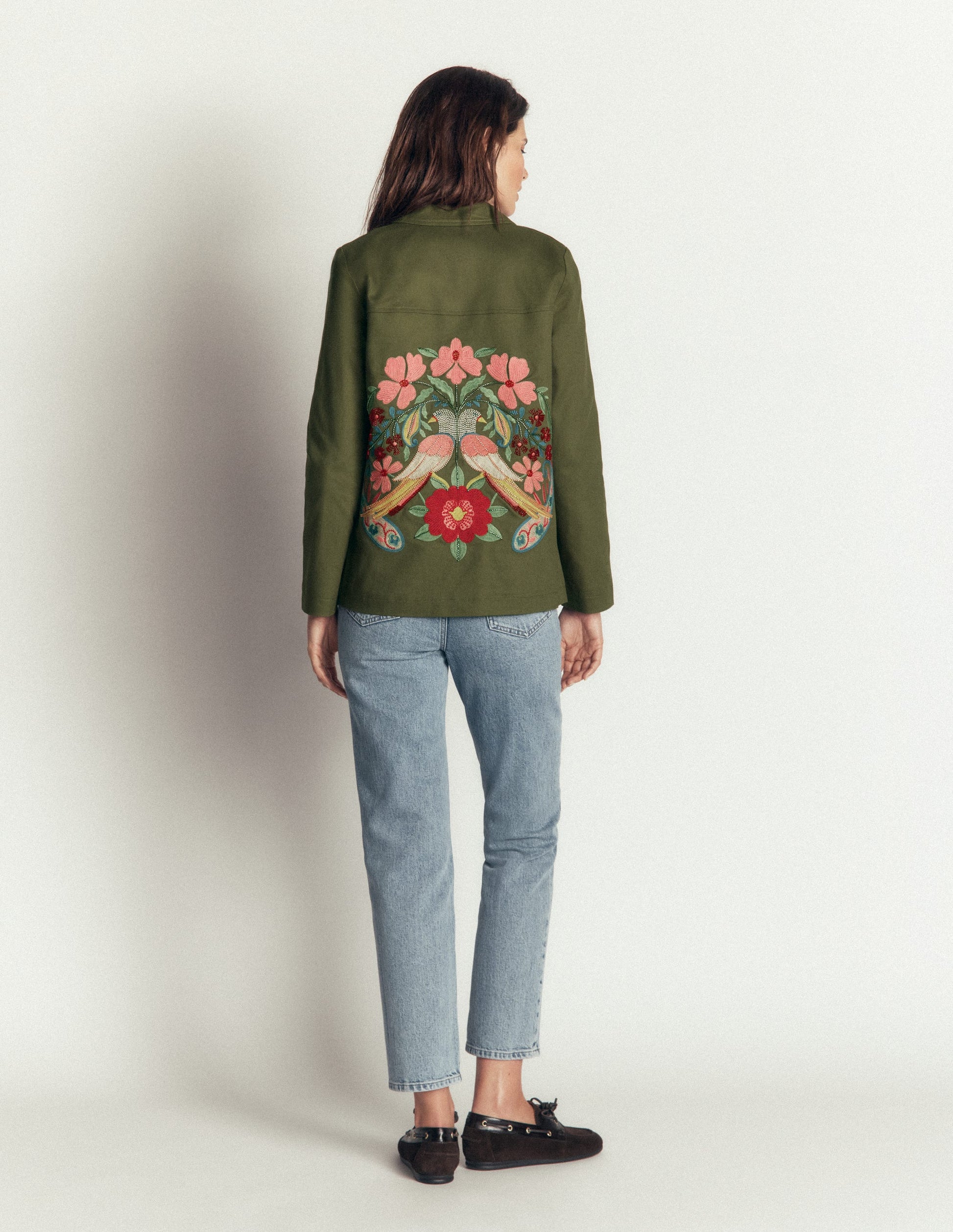 Fife Cotton Chore Jacket-Khaki Embellished-7
