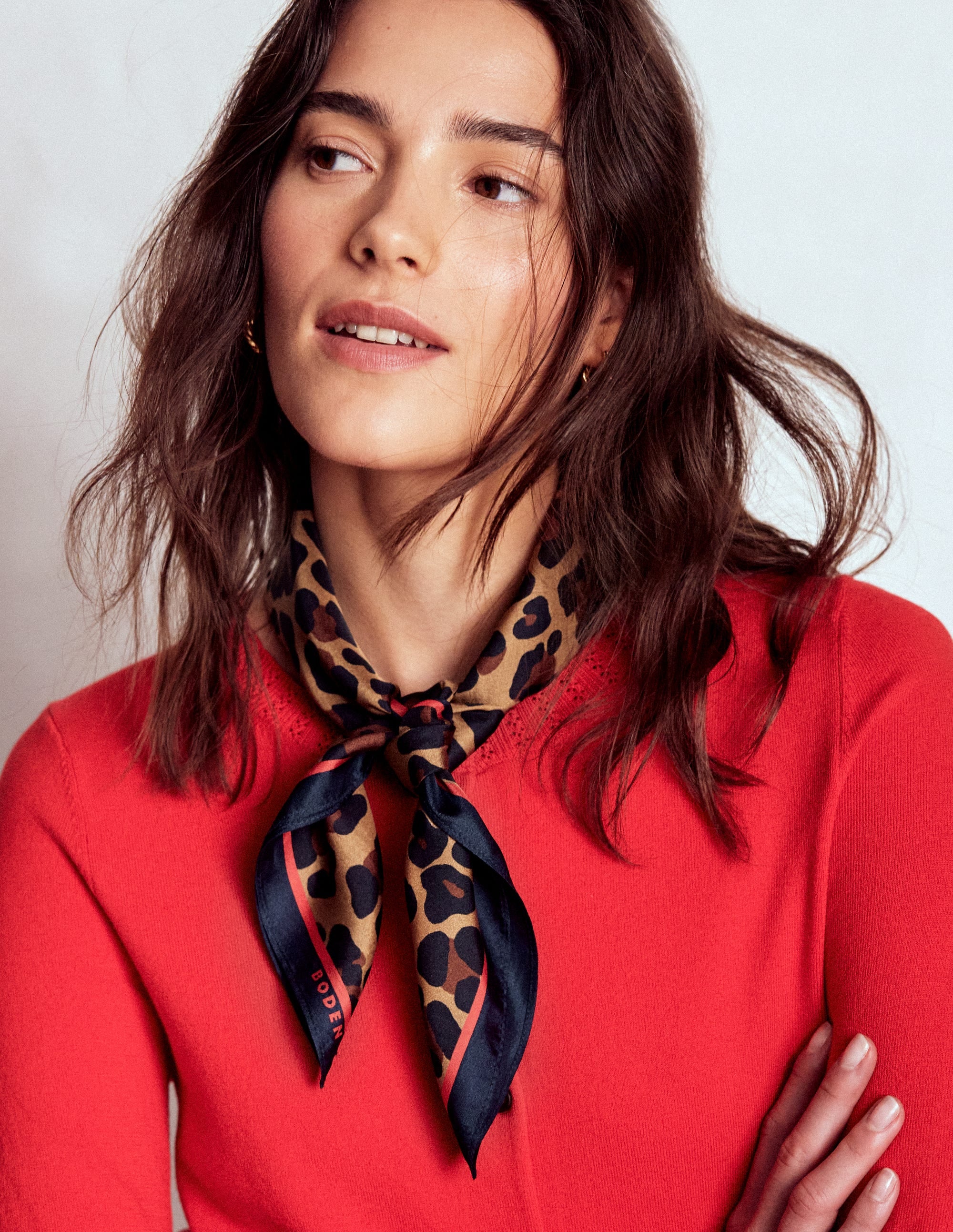 Elisabeth Silk Square Scarf - Multi, Cheetah Pop | Boden USA