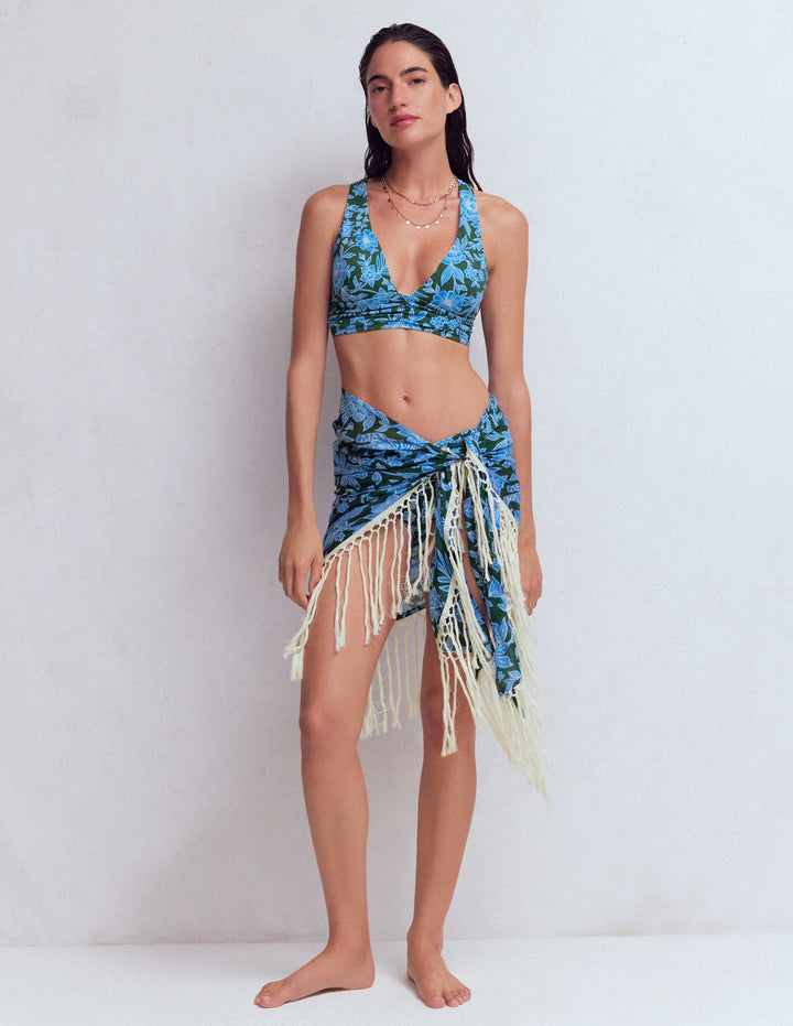 Tassel Sarong-Dark Green, Tigers Paradise