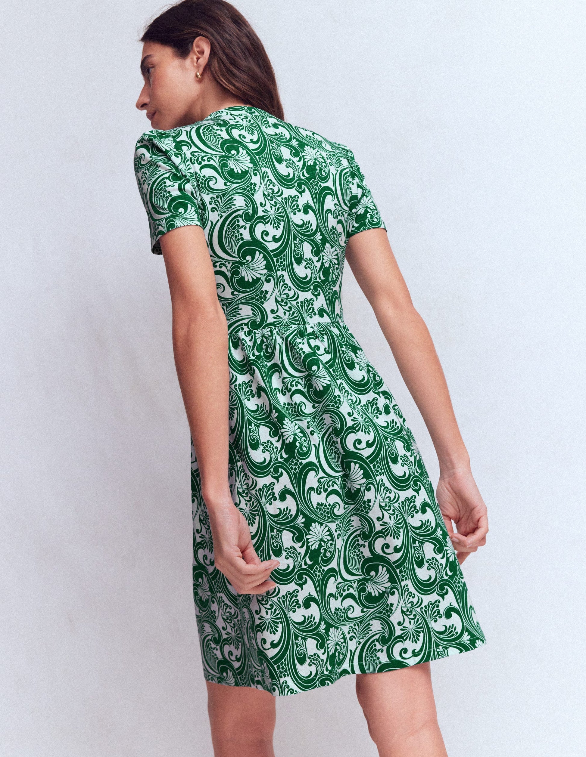 Boden Women's Naomi Short Sleeve Dress in Green | Size 4 Boden Women's Naomi Short Sleeve Dress in Green | Size 4