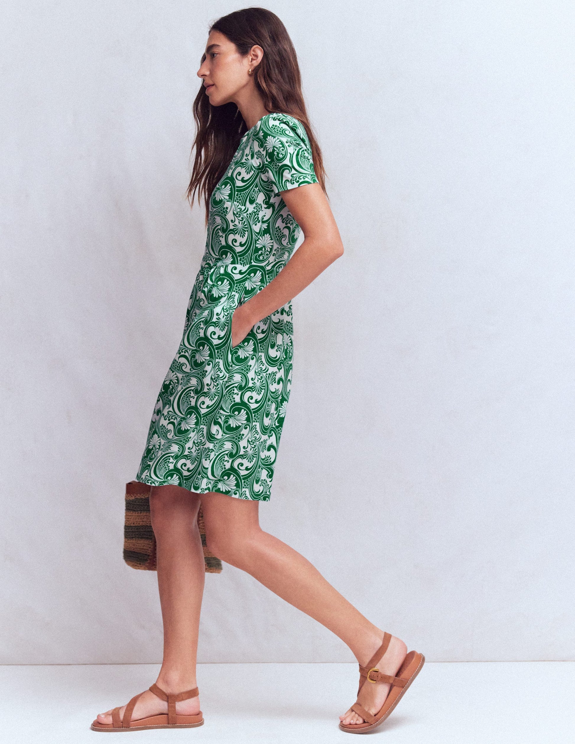 short sleeve sheath dress Boden Women's Naomi Short Sleeve Dress in Green