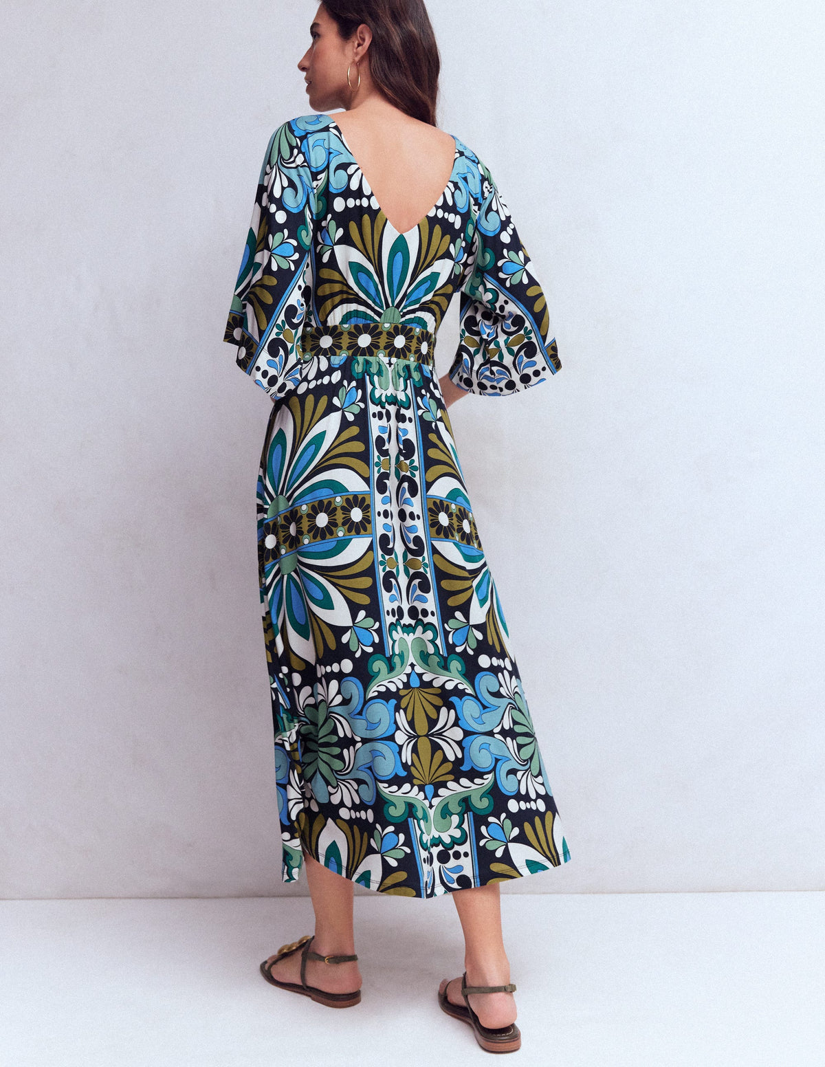 Boden Women's Imelda Kimono Jersey Dress in Blue