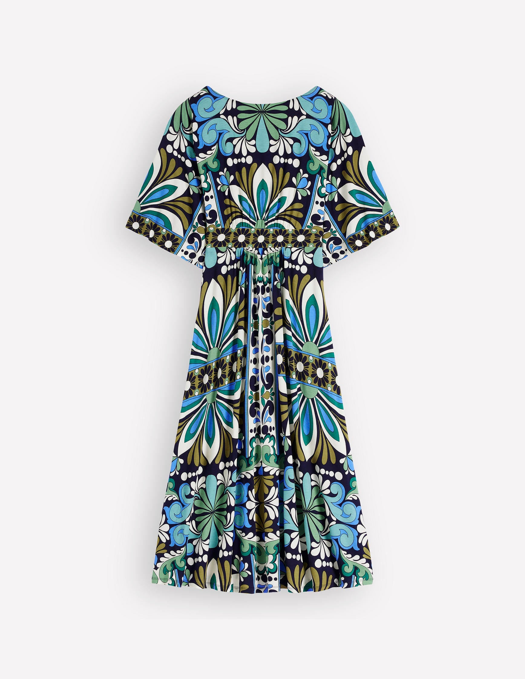 Imelda Kimono Jersey Dress-Navy, Bloom Tapestry