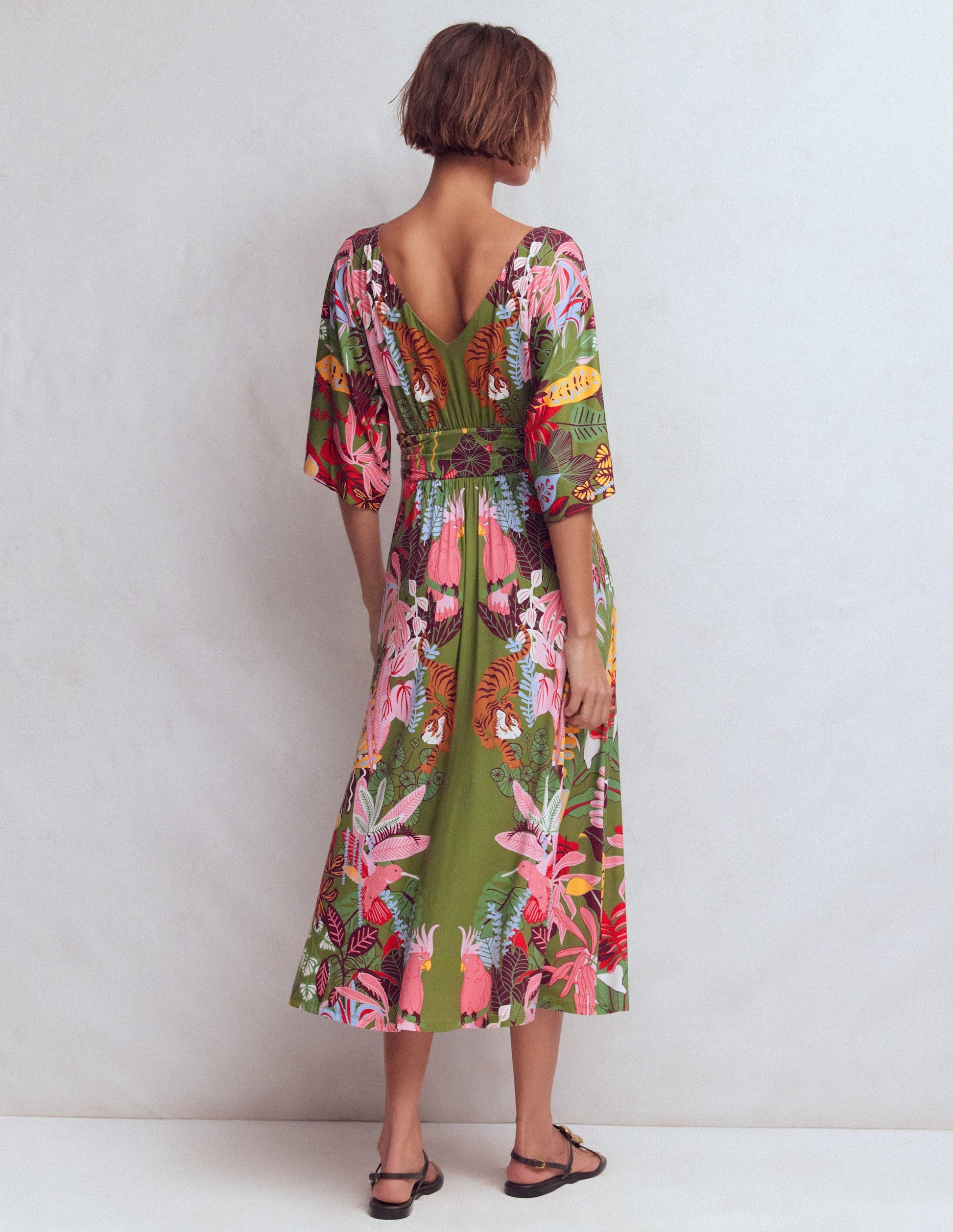Boden Women's Imelda Kimono Jersey Dress in Green | Size 6 Boden Women's Imelda Kimono Jersey Dress in Green | Size 6