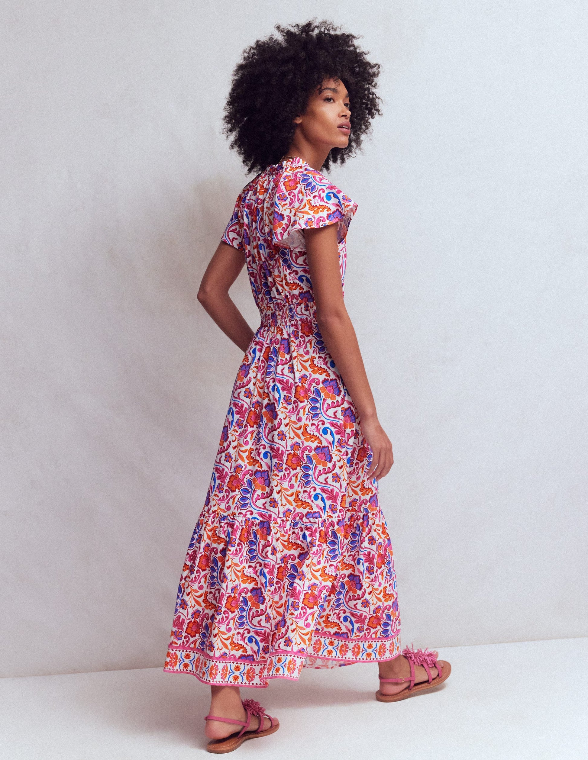 Tala Tiered Jersey Maxi Dress-Pink, Flourishing Meadow | Boden USA Tala Tiered Jersey Maxi Dress-Pink, Flourishing Meadow | Boden USA
