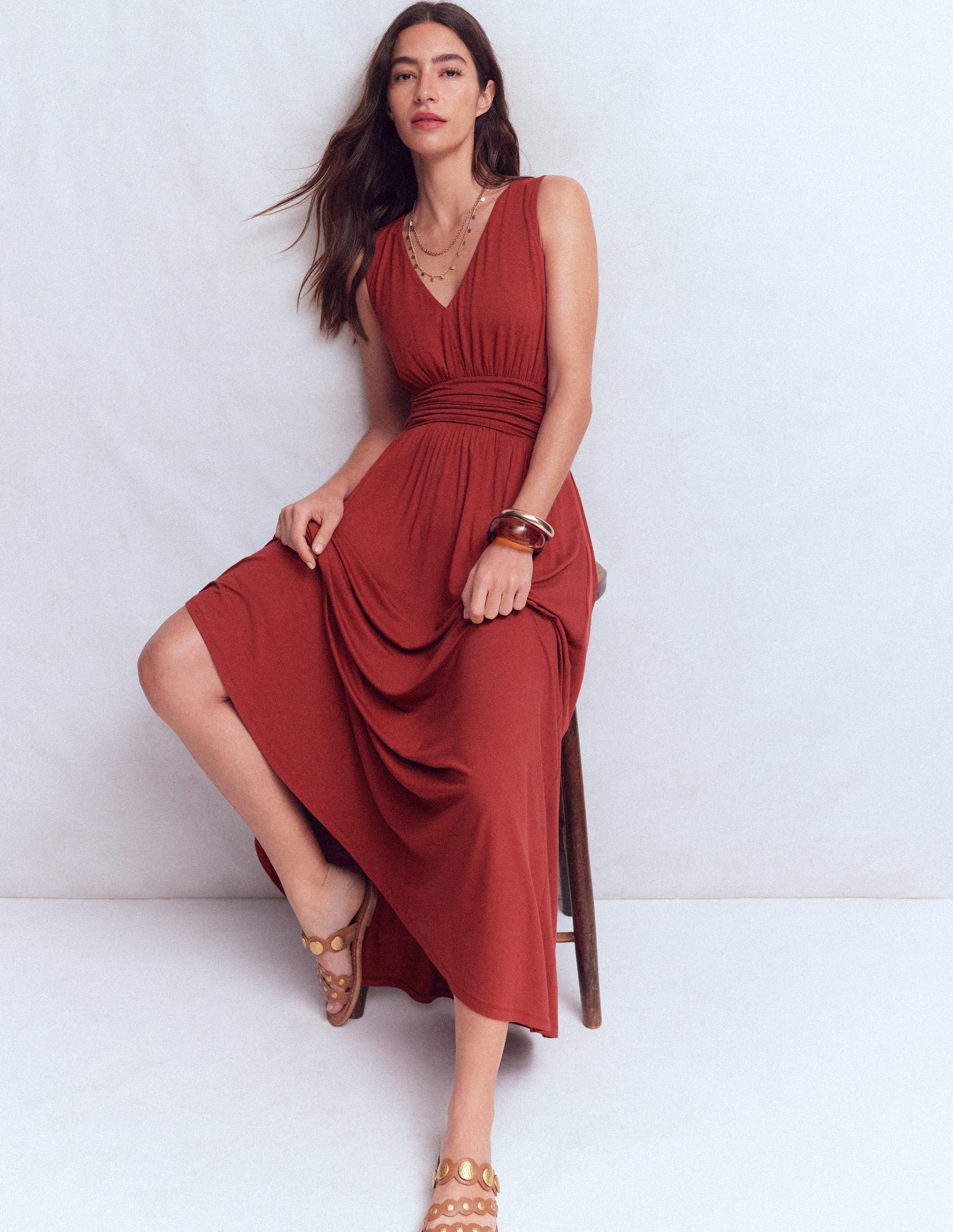Elodie Jersey Maxi Dress-Rich Chestnut | Boden USA Elodie Jersey Maxi Dress-Rich Chestnut | Boden USA