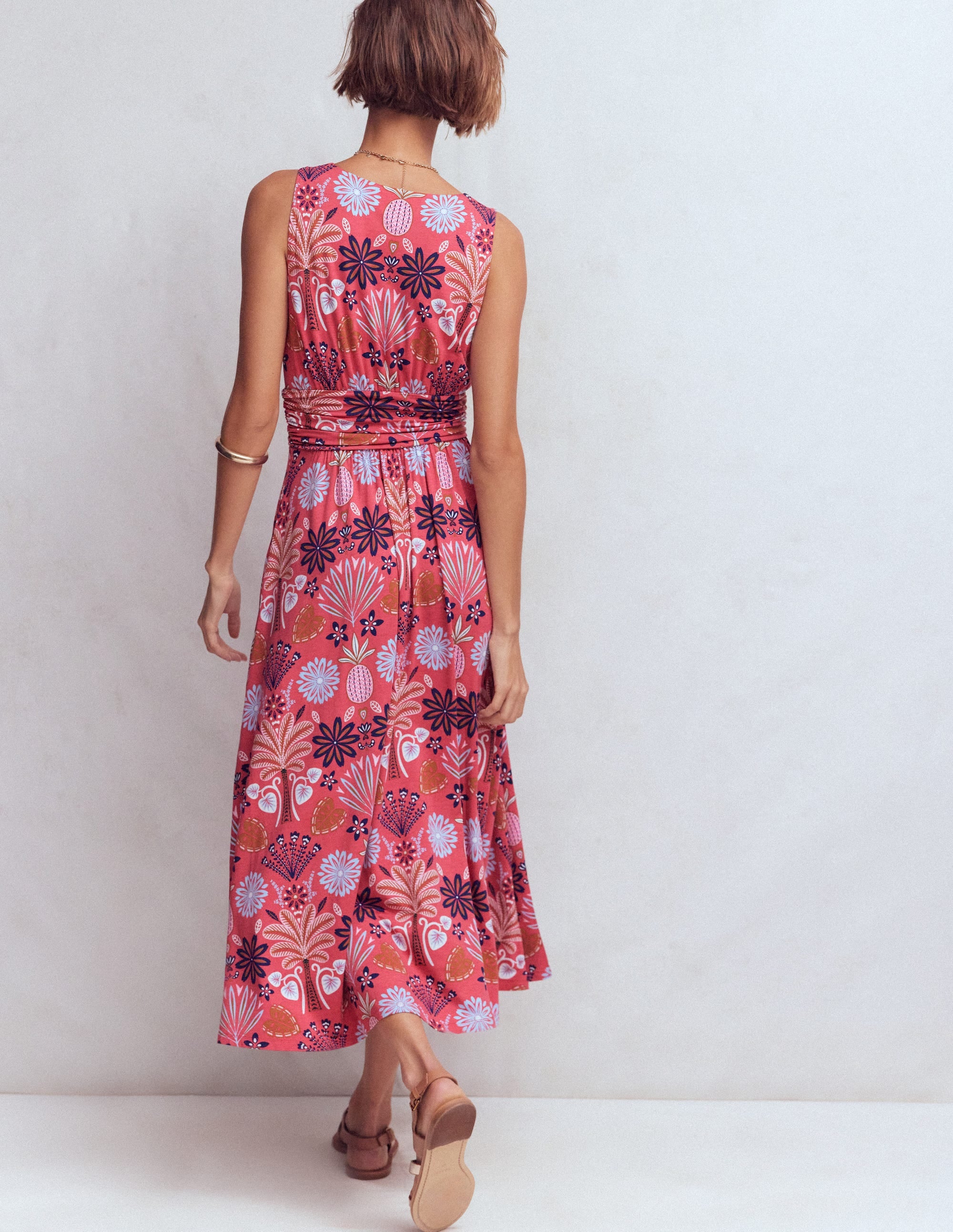 Elodie Jersey Maxi Dress-Cherry Blush, Tropical Forest - Image 3